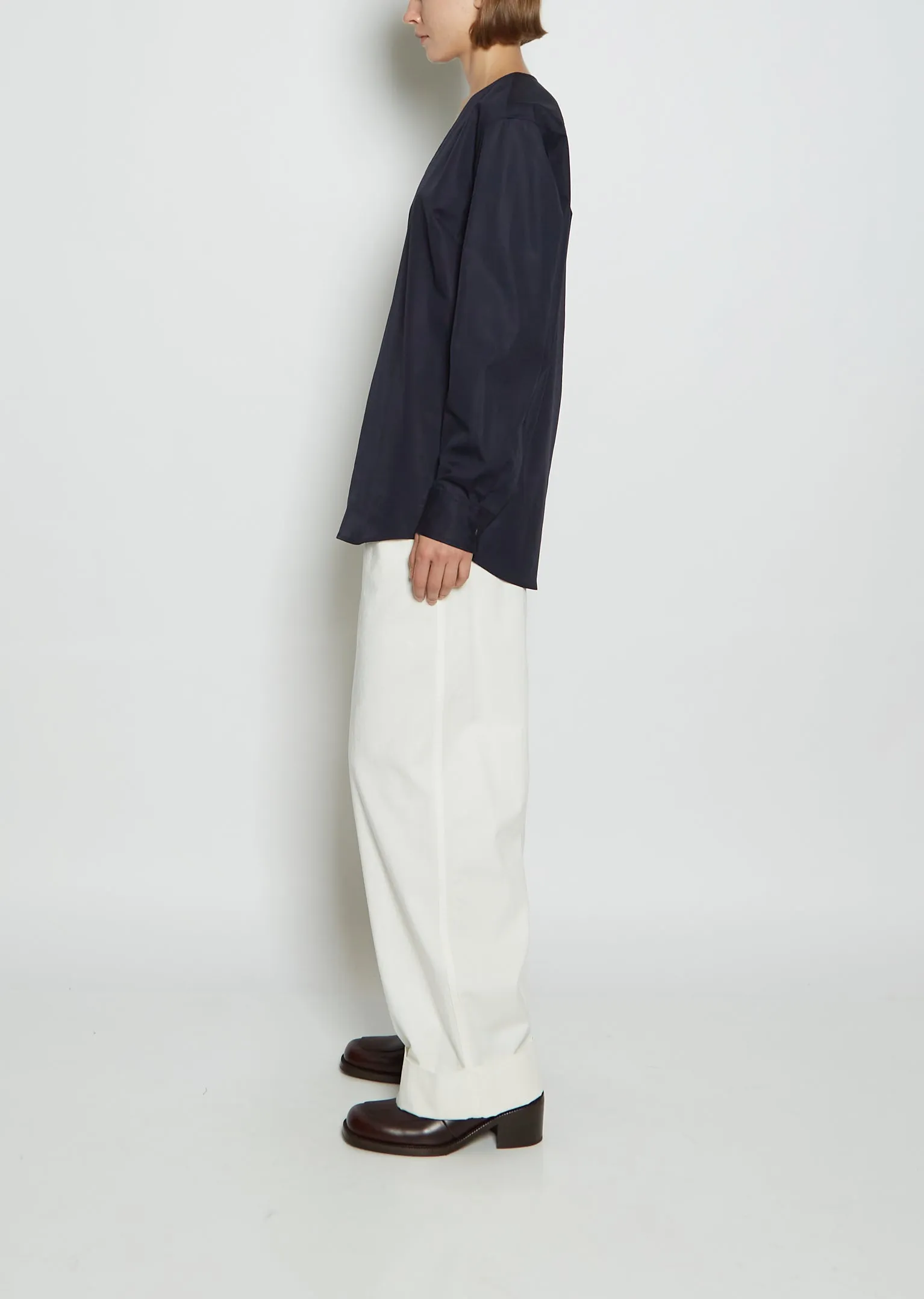 Campo Cotton Poplin Shirt — Navy