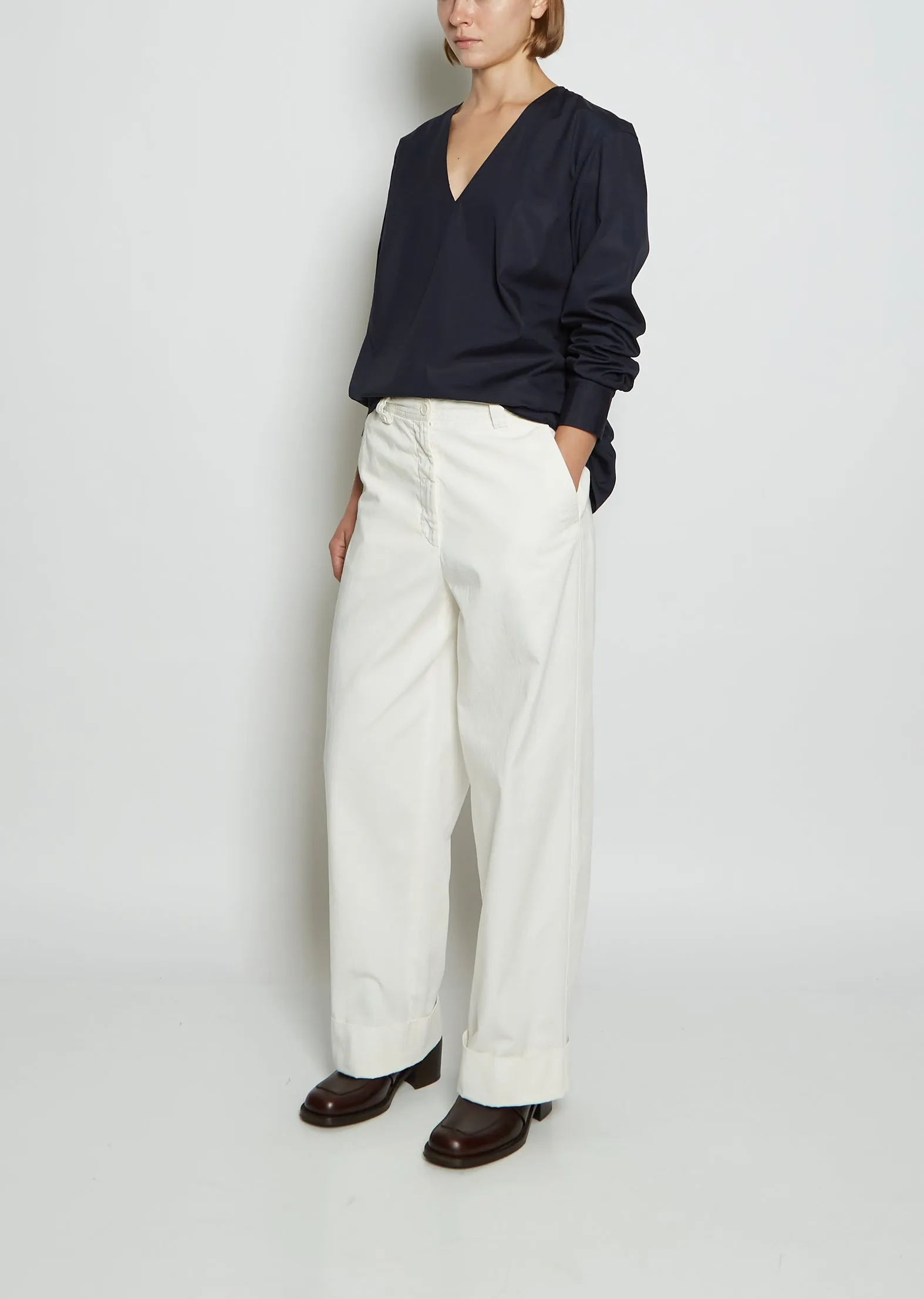 Campo Cotton Poplin Shirt — Navy