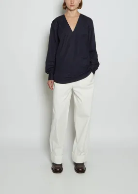 Campo Cotton Poplin Shirt — Navy