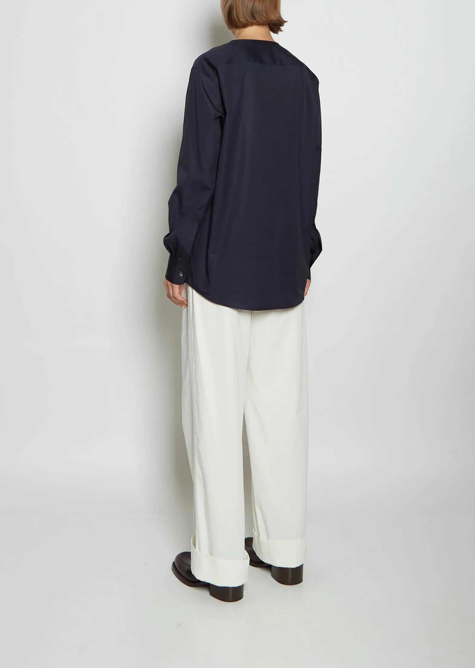 Campo Cotton Poplin Shirt — Navy