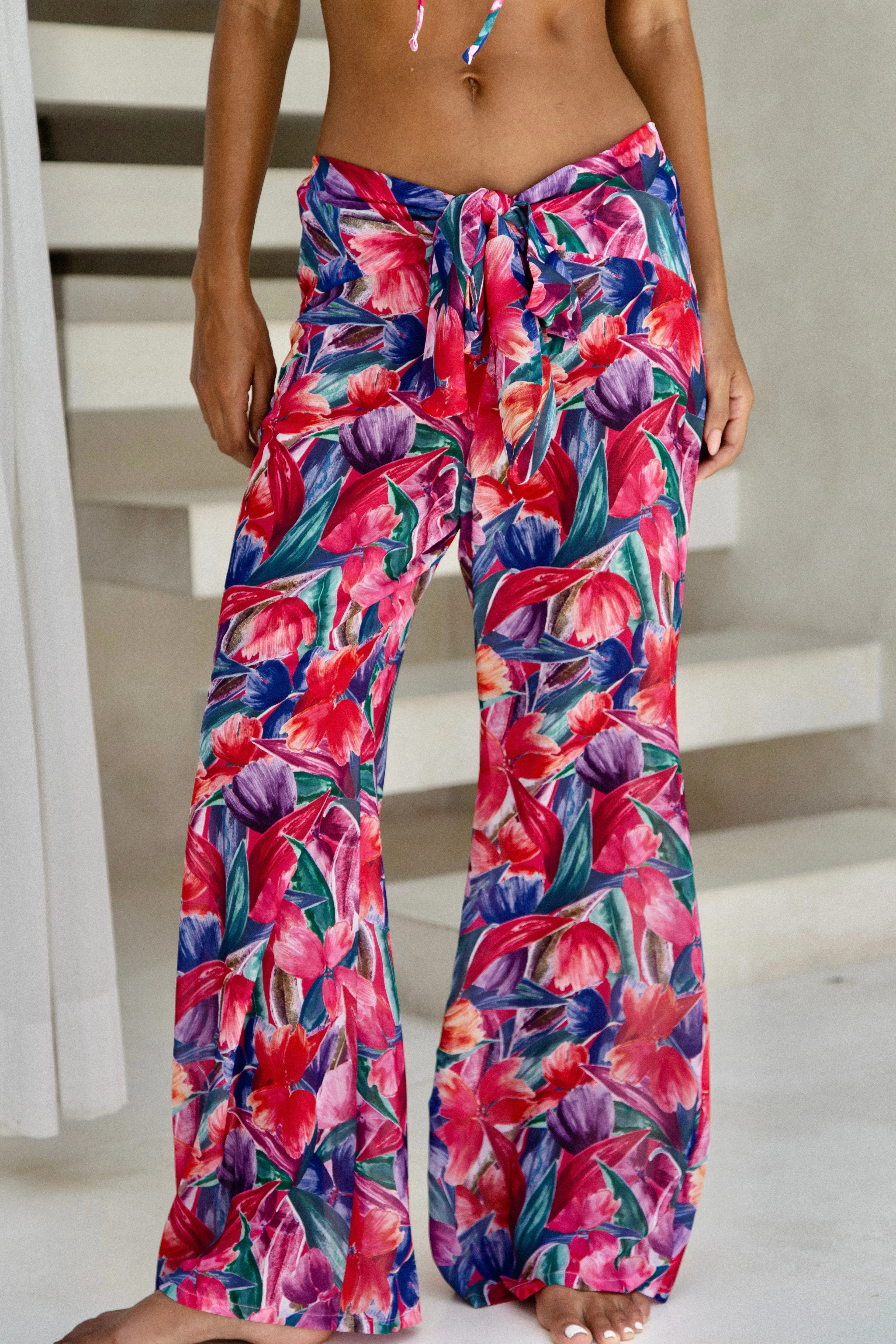 Carmen Tie Front Pants Floral