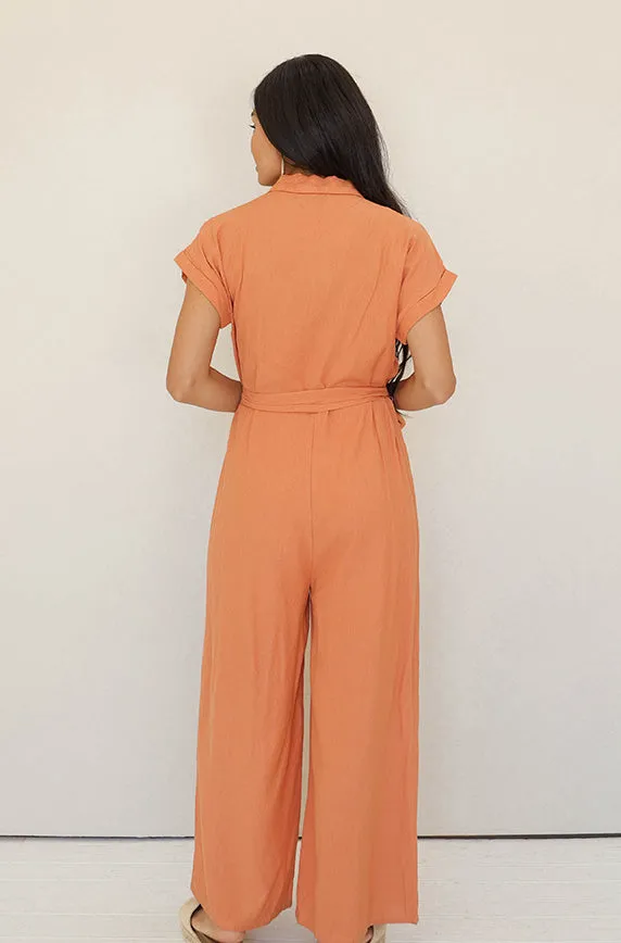 Cecilia Tangerine Jumpsuit - Nursing Friendly - FINAL FEW- FINAL SALE