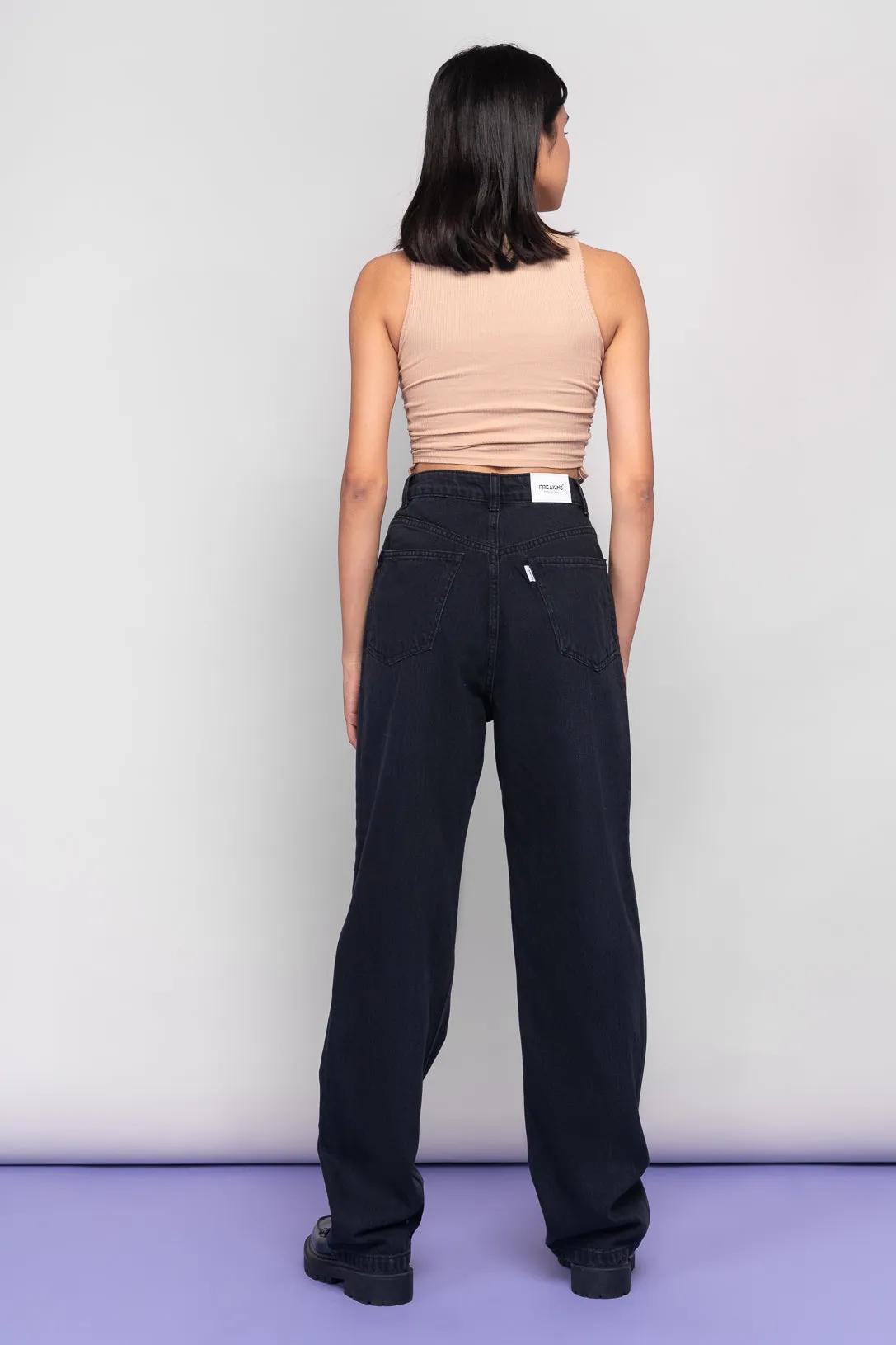 Charcoal Baggy Straight Pants