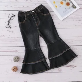 Children's Denim Trousers Fall Denim Flared Pants Toddler Girls Jean Wholesale