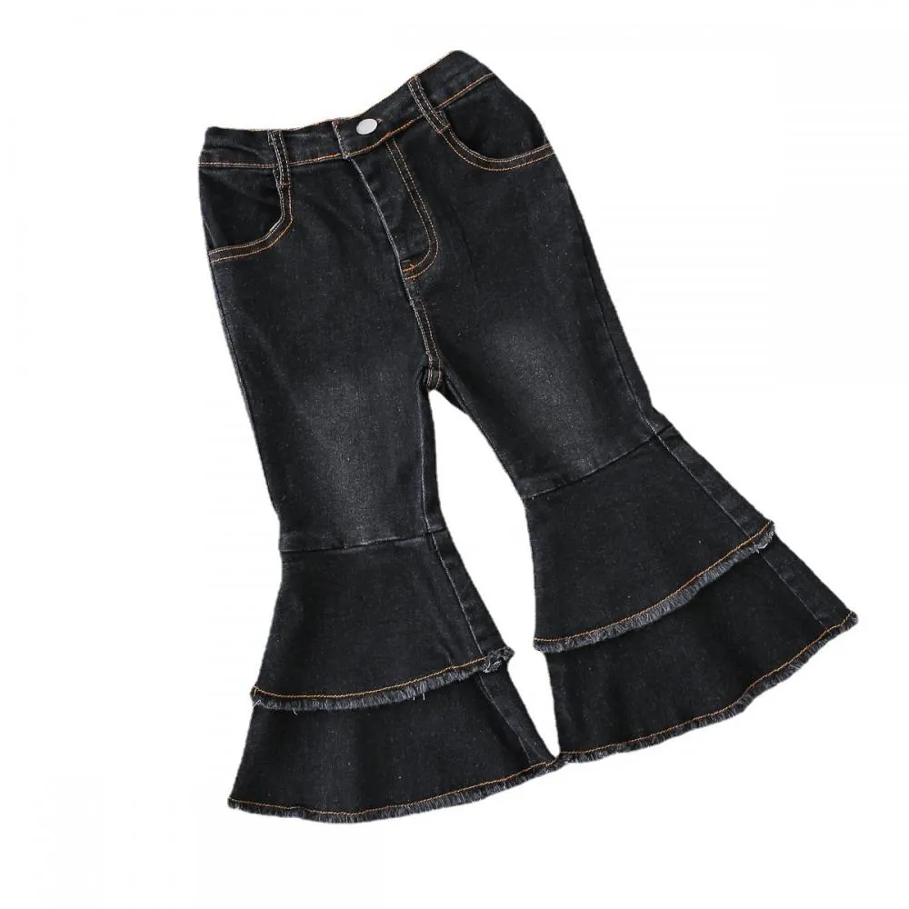 Children's Denim Trousers Fall Denim Flared Pants Toddler Girls Jean Wholesale