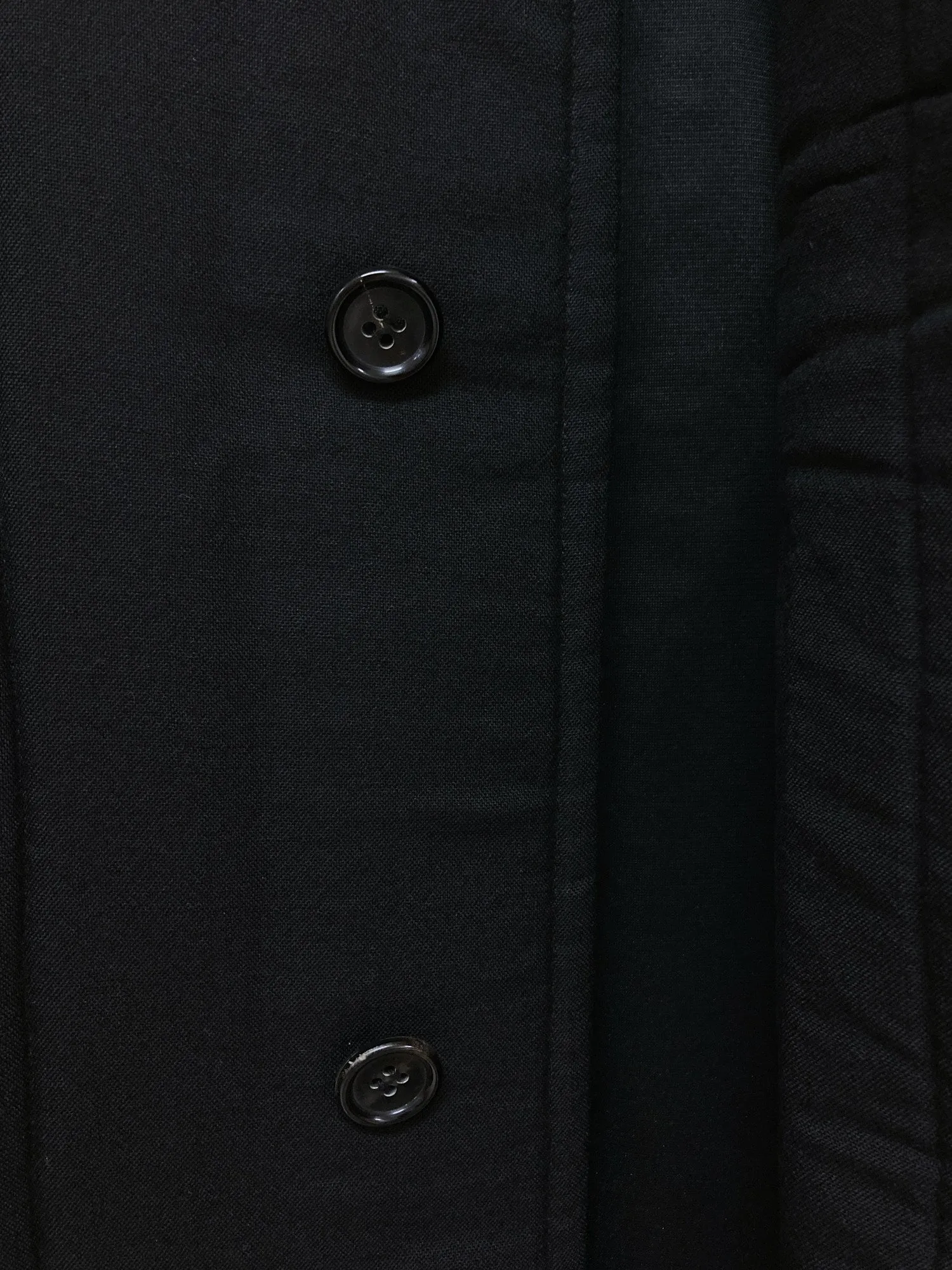 Comme des Garcons Homme AW1996 black bonded wool puffy covered placket coat - M