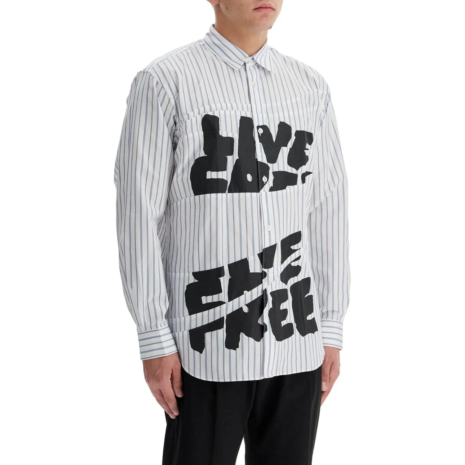 Comme Des Garcons Shirt 'live free printed shirt'