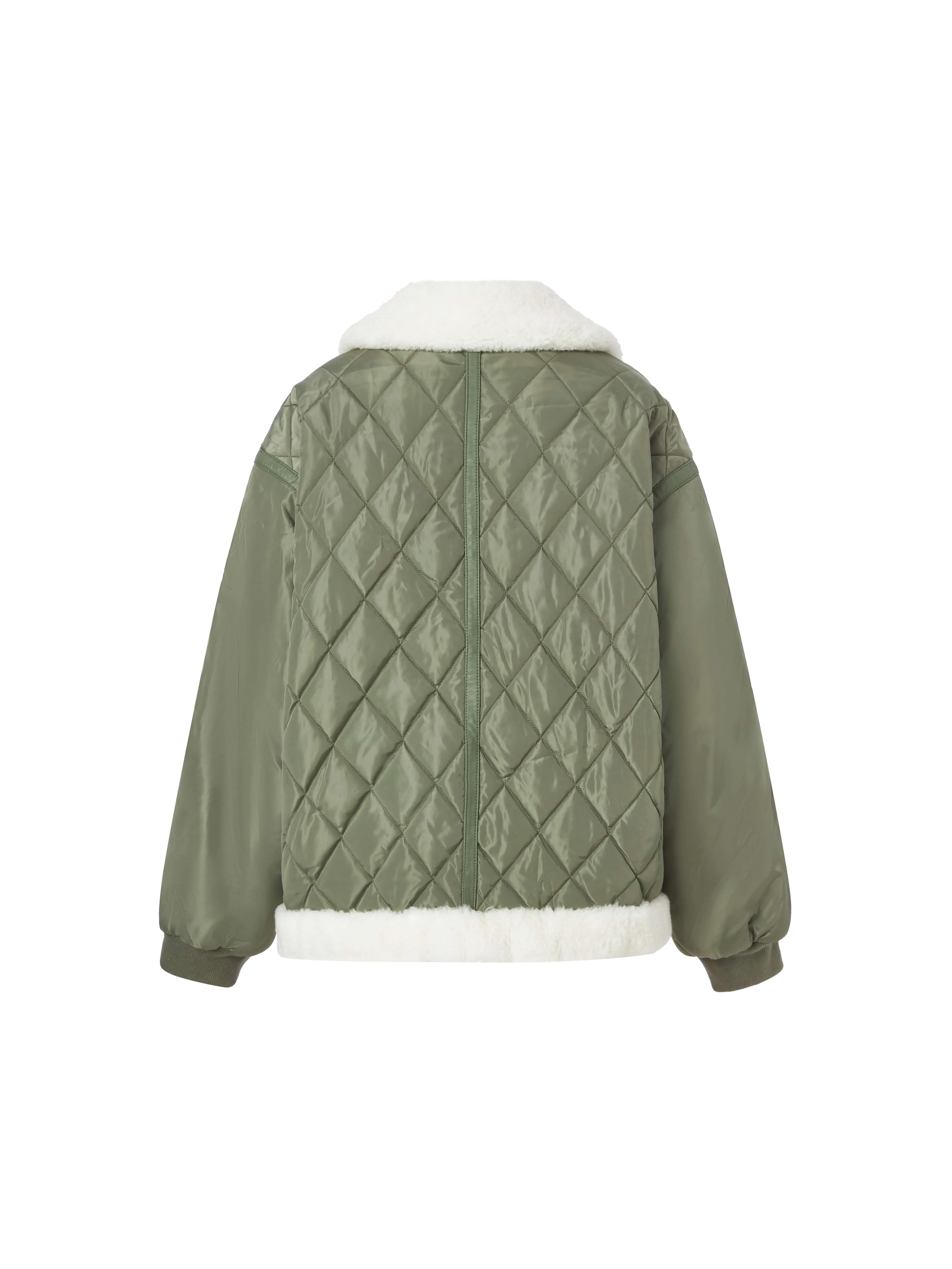 Contrast Panel Quilted Jacket