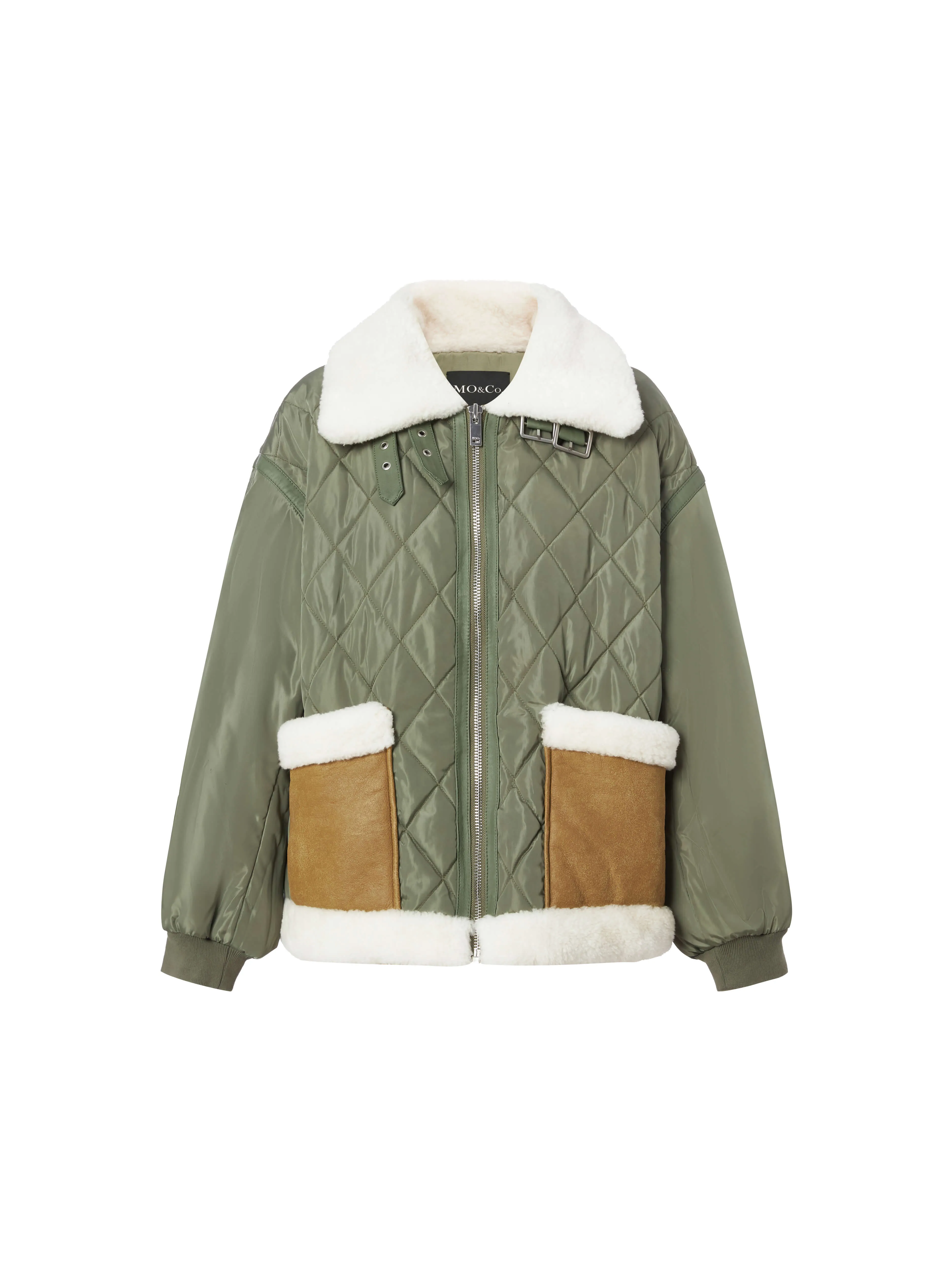 Contrast Panel Quilted Jacket