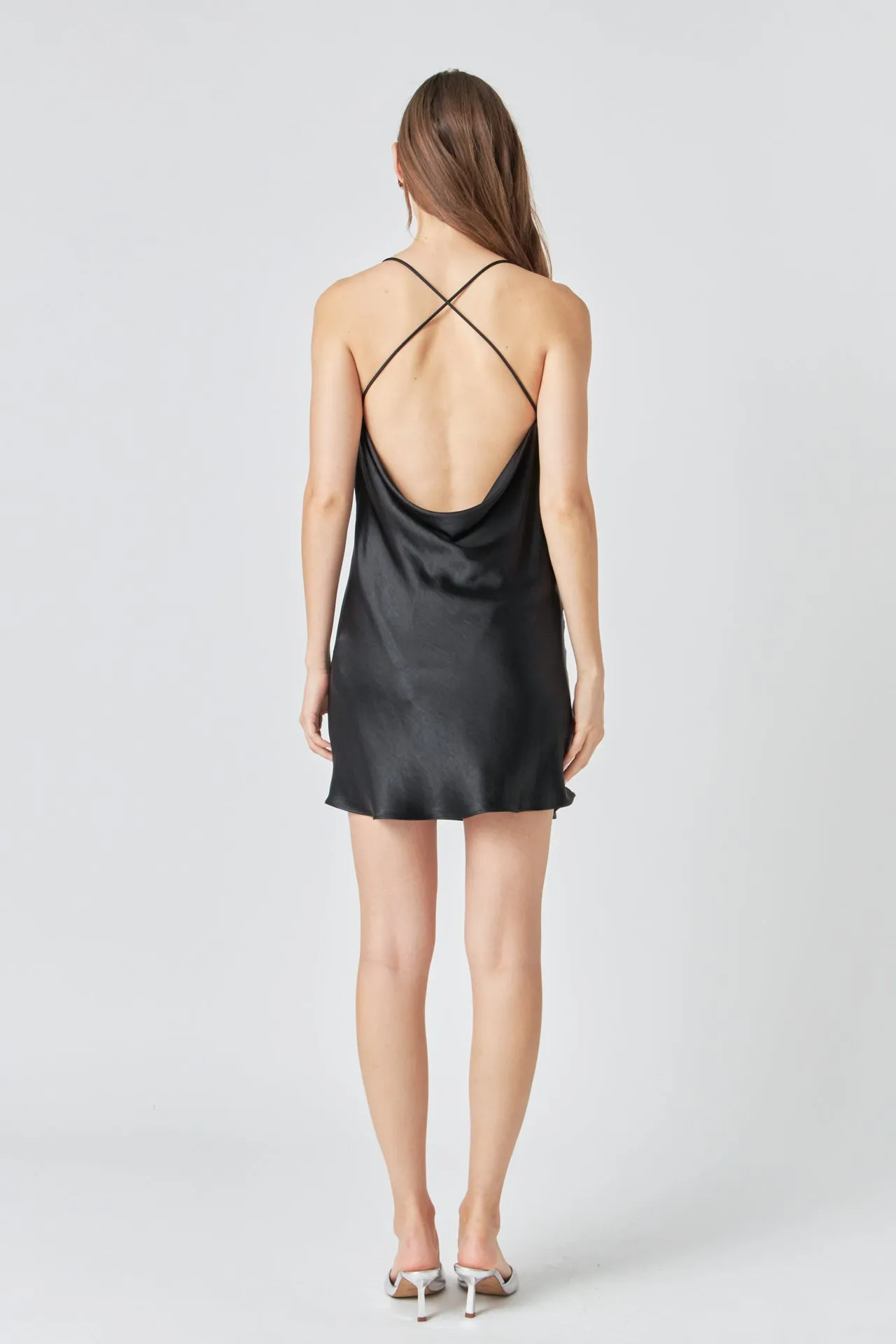 Cowl Neck Mini Dress with X-Back