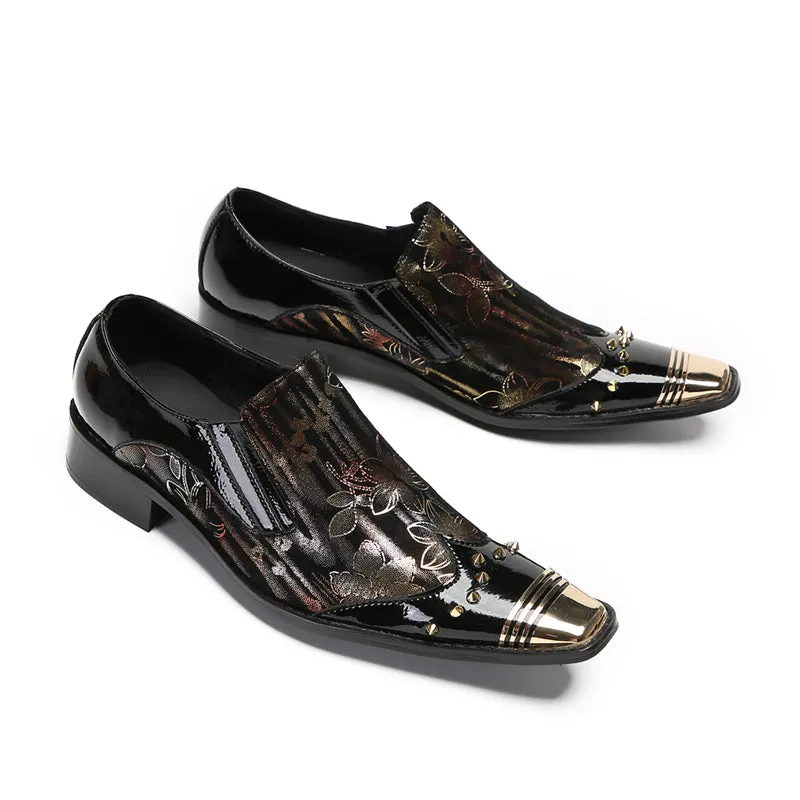 CrocLuxe Exotic Square Toe Leather Dress Shoes