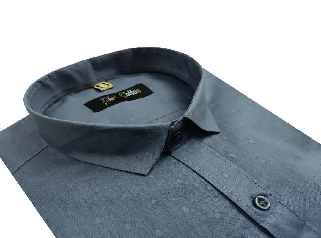 Dark Grey Color 100% Cotton Lawn Finish Shirt For Men