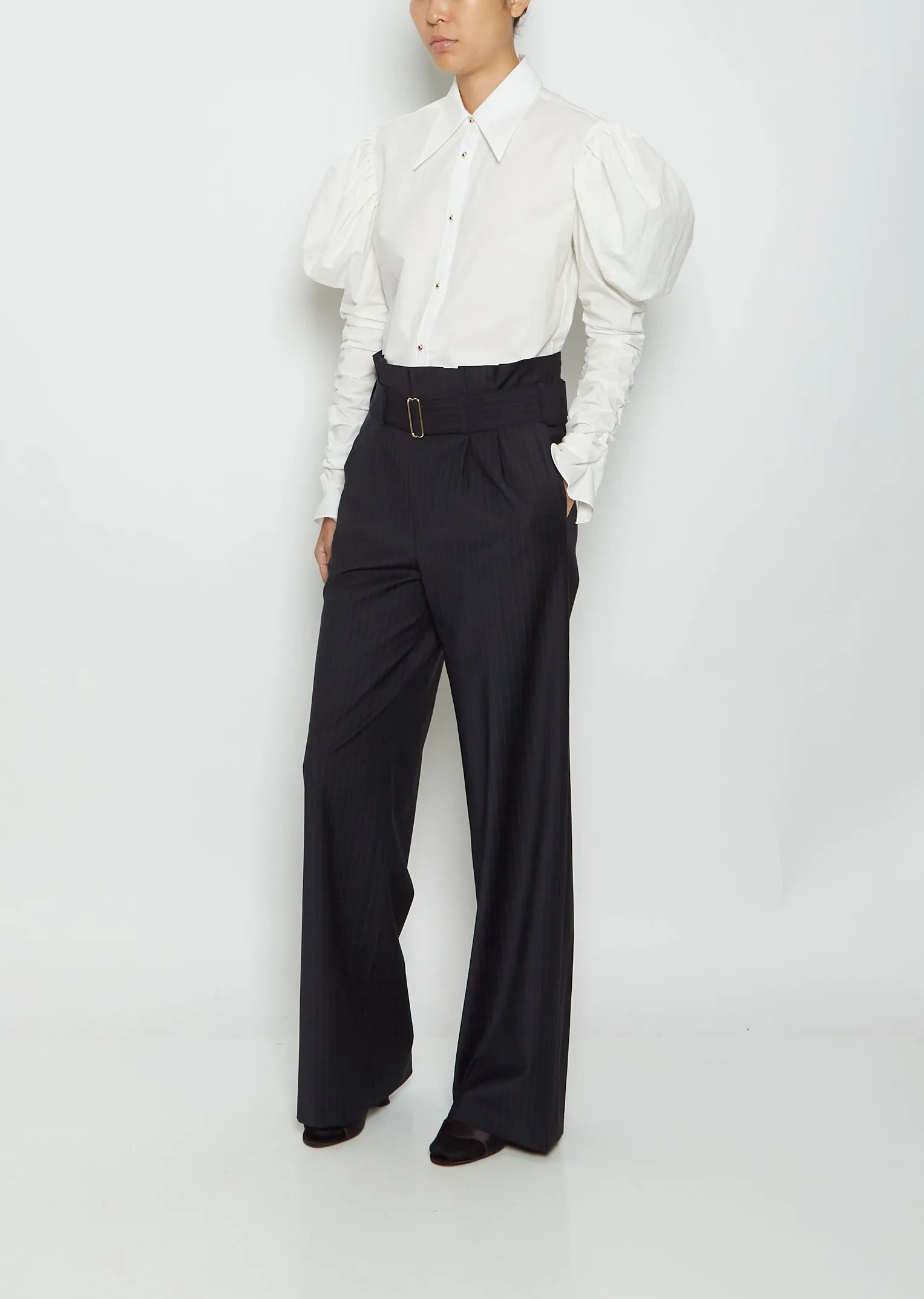 Delon Japanese Pinstripe Wool Trousers