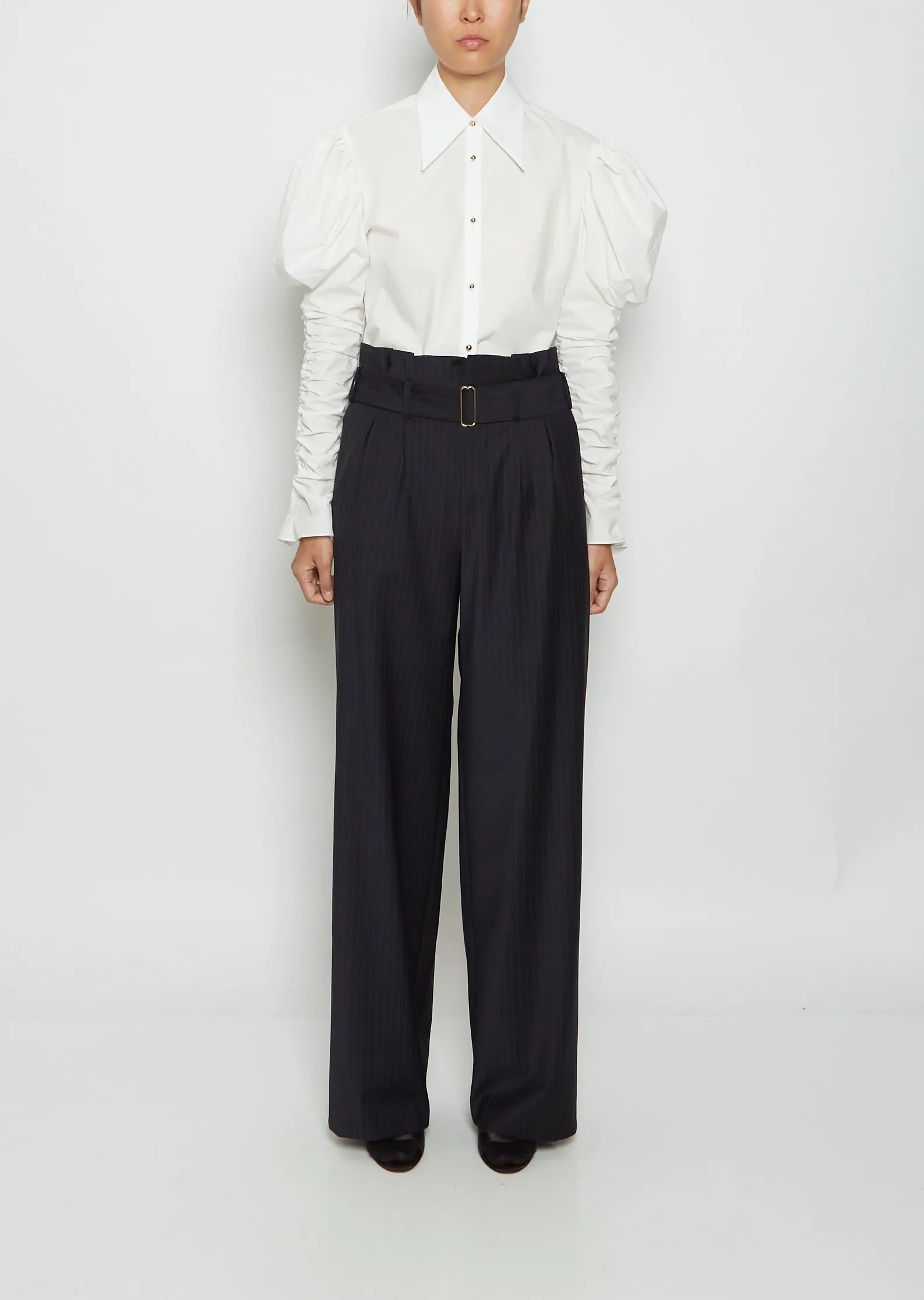 Delon Japanese Pinstripe Wool Trousers