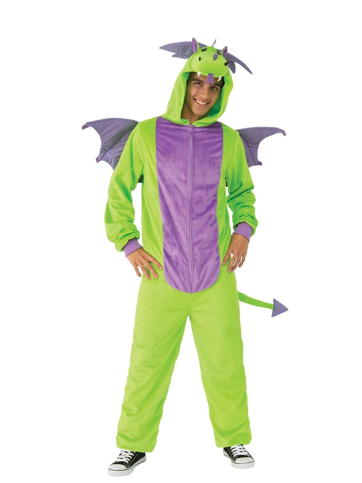 Dragon Green Furry Onesie Costume for Adults