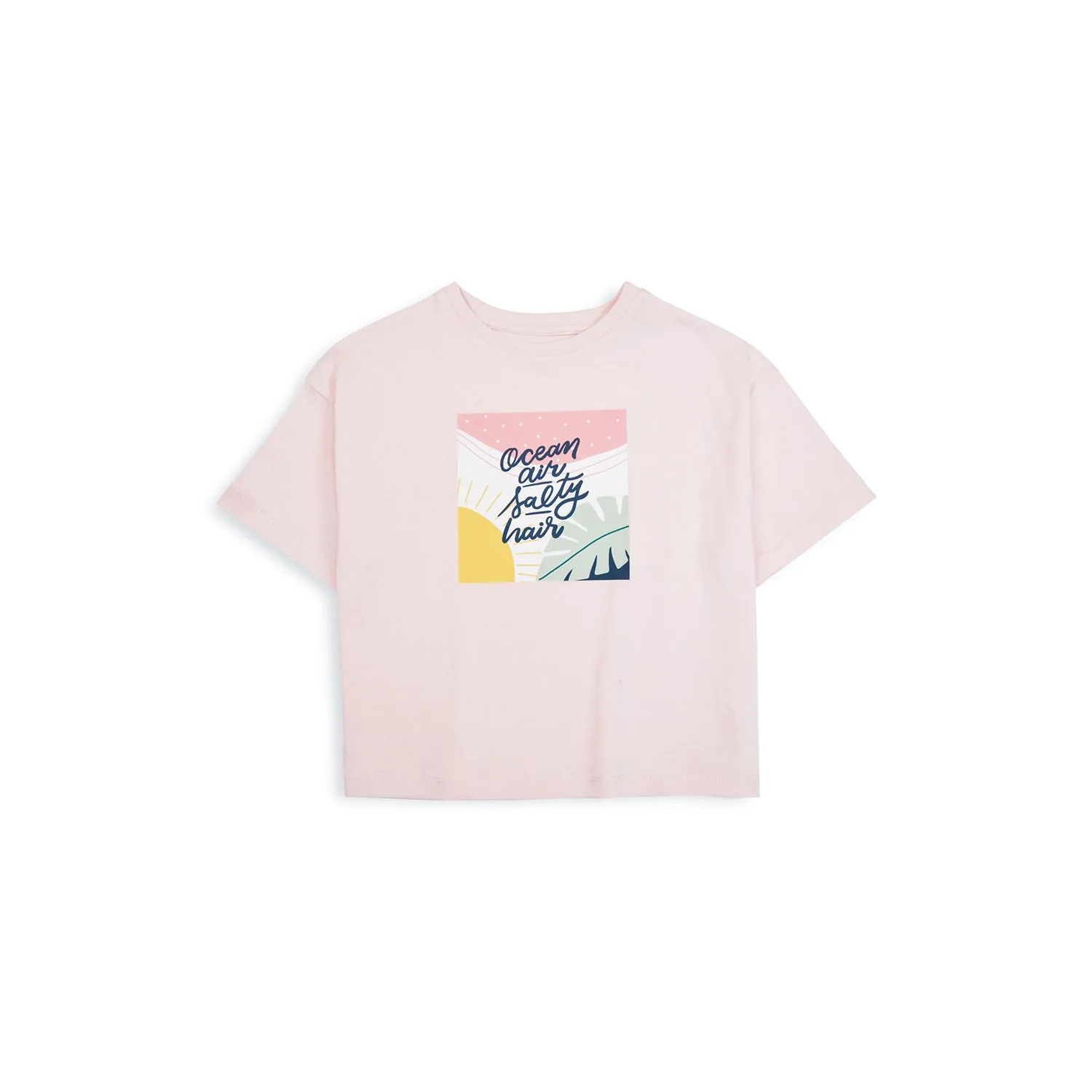 Drop Shoulder Tee - Icy Pink