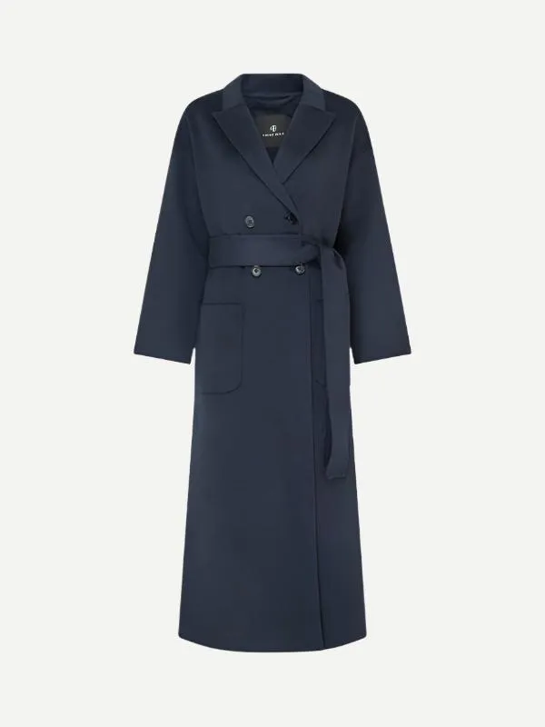 Dylan Maxi Coat in Navy