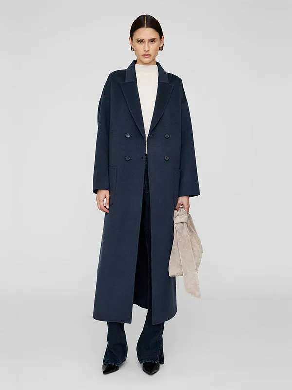 Dylan Maxi Coat in Navy