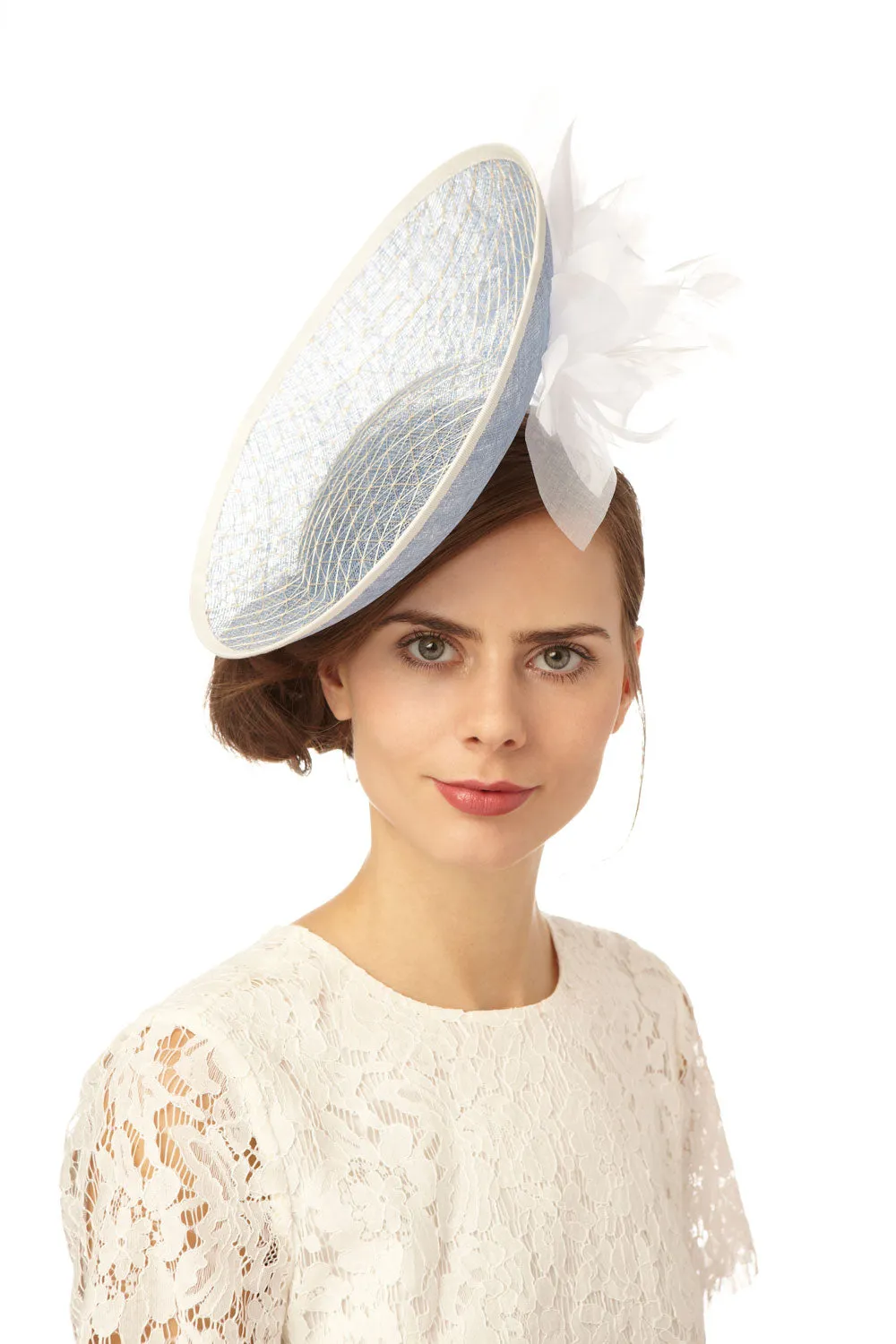 Eclipse: Sinamay Disc Derby Fascinator with Flowers