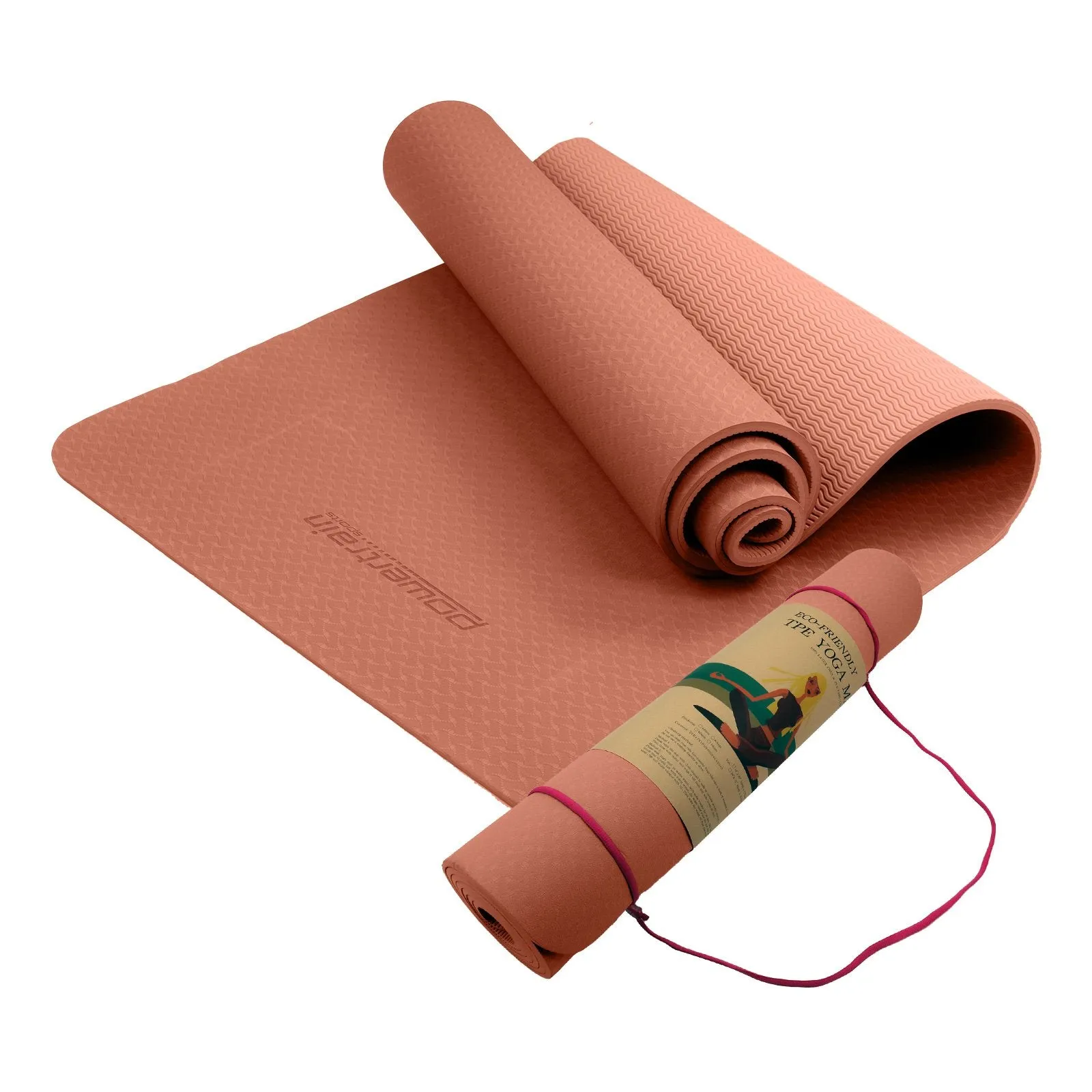 Eco-friendly 6mm Non-slip Yoga Mat with Carry Strap