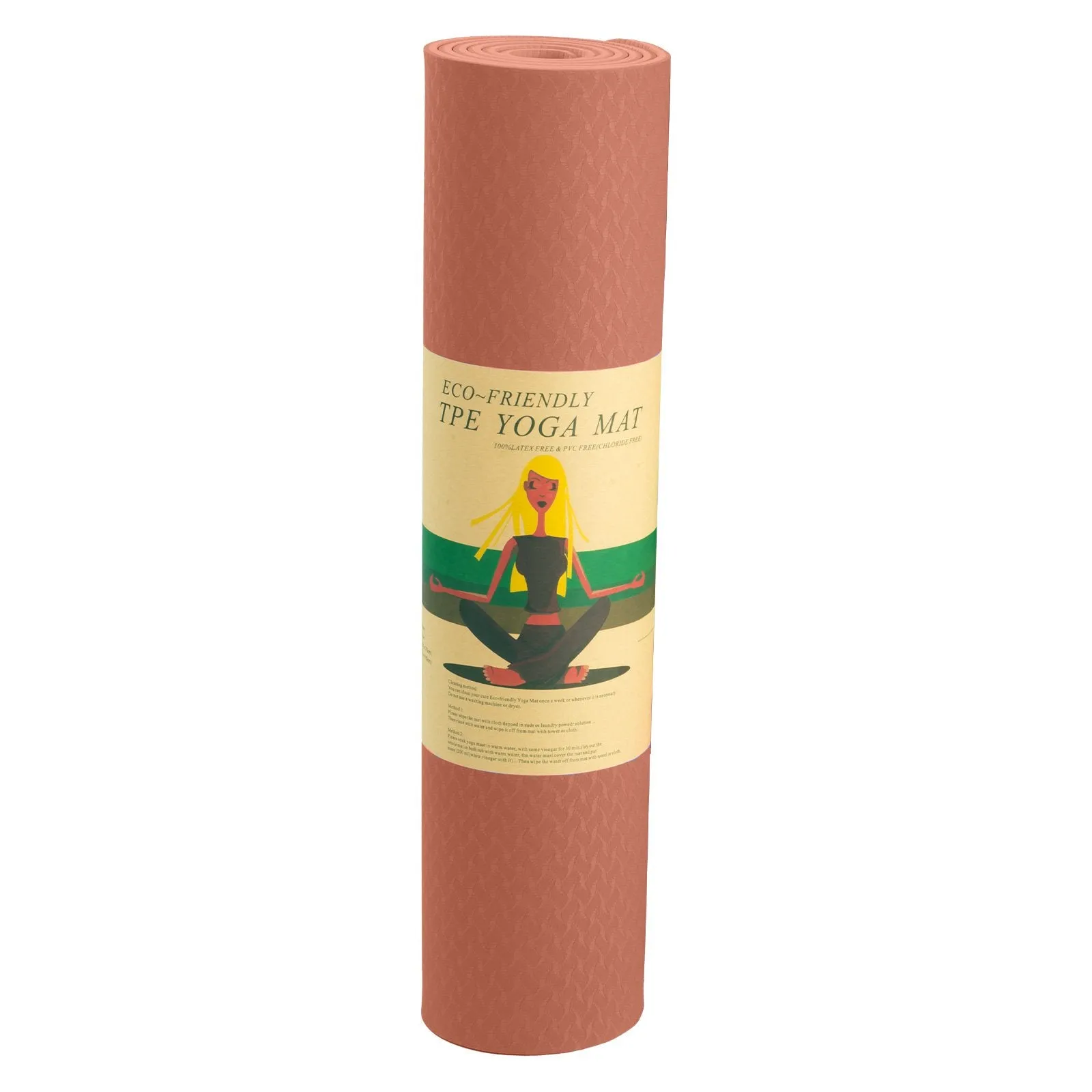 Eco-friendly 6mm Non-slip Yoga Mat with Carry Strap