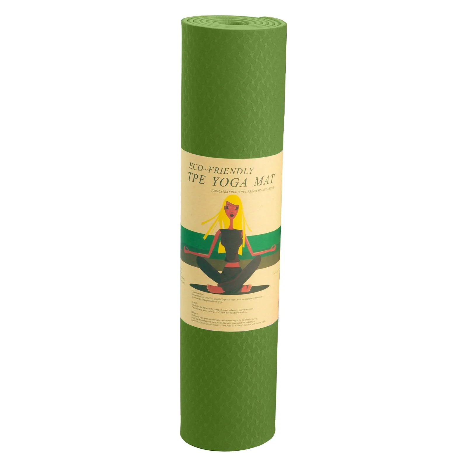 Eco-friendly Non-slip Dual Layer 6mm Yoga Mat with Strap