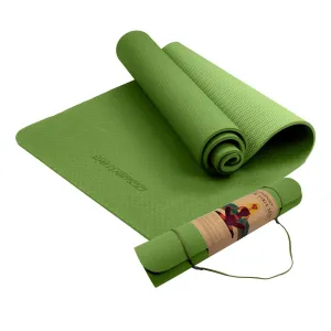 Eco-friendly Non-slip Dual Layer 6mm Yoga Mat with Strap