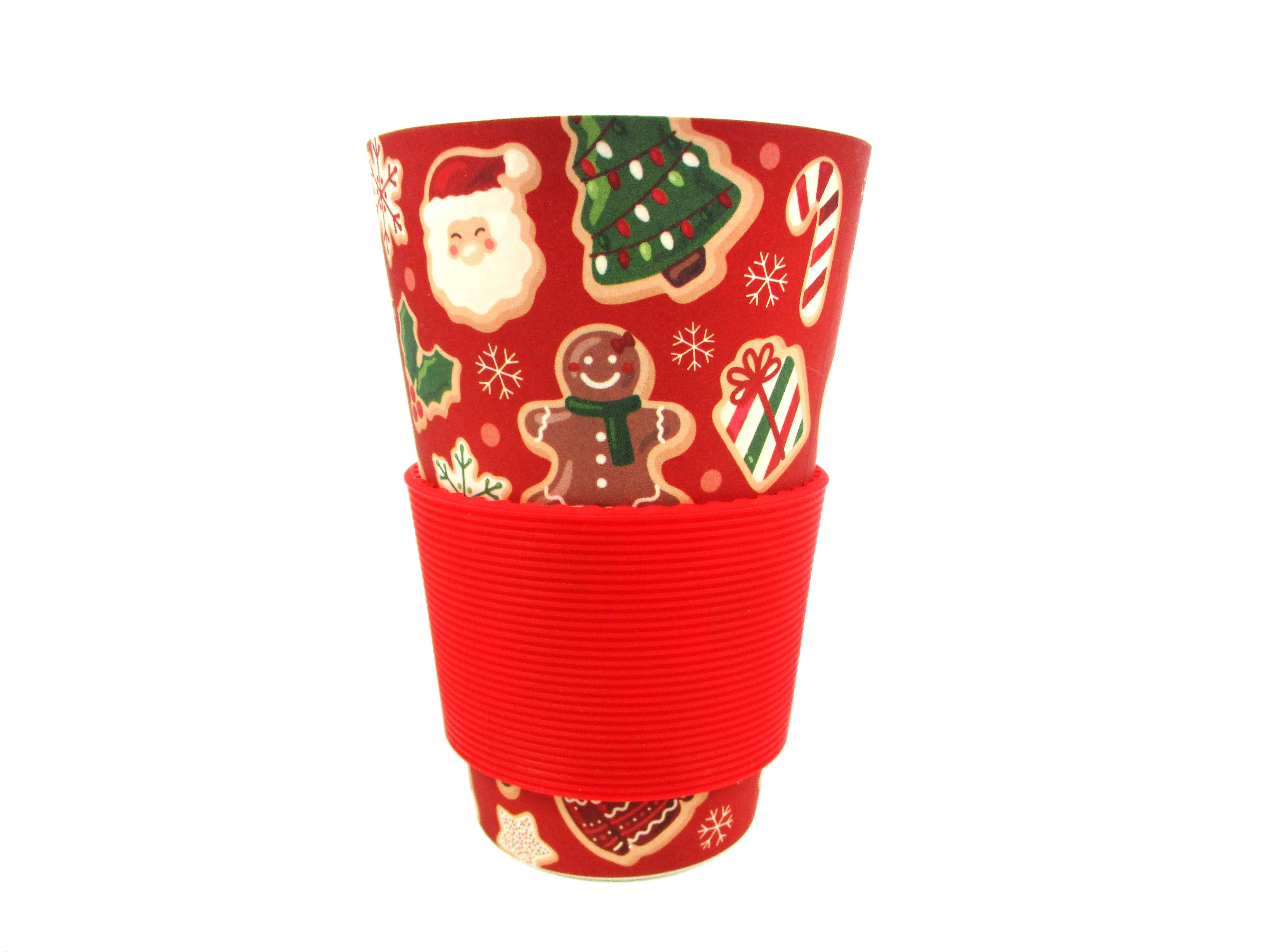 Eco-Friendly Reusable Plant Fiber 14 oz Travel Mug with Christmas Cookies Design