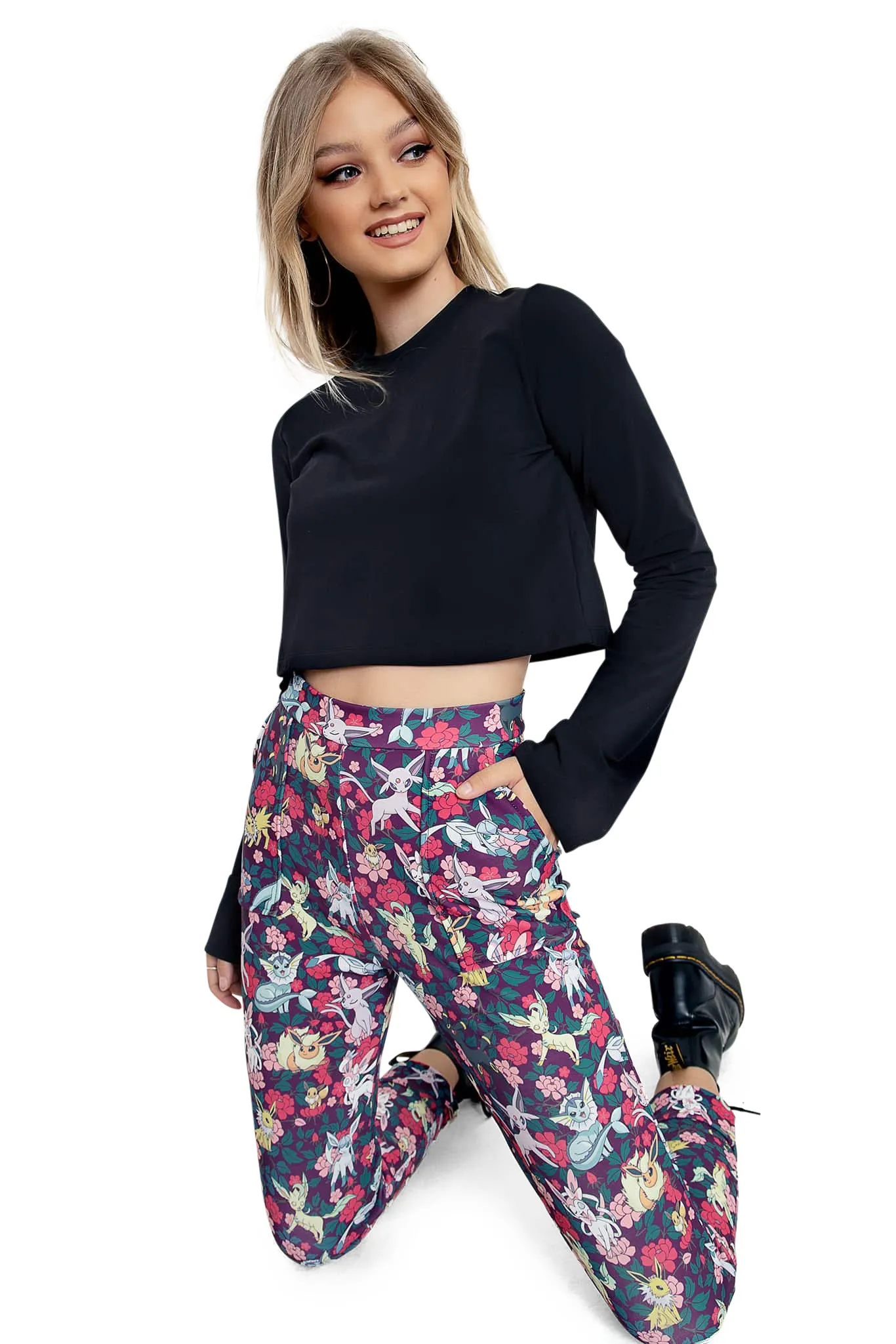 Eevee Evolution Floral Cuffed Pants