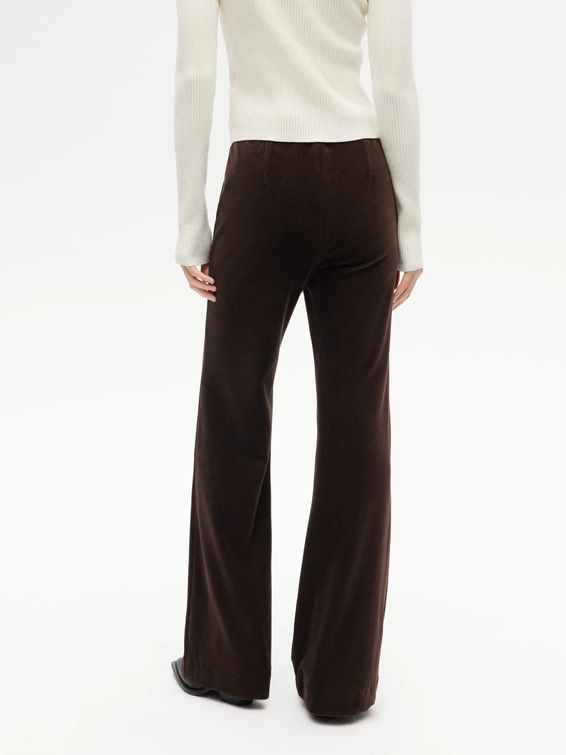 Elastic Waist Flared Pants