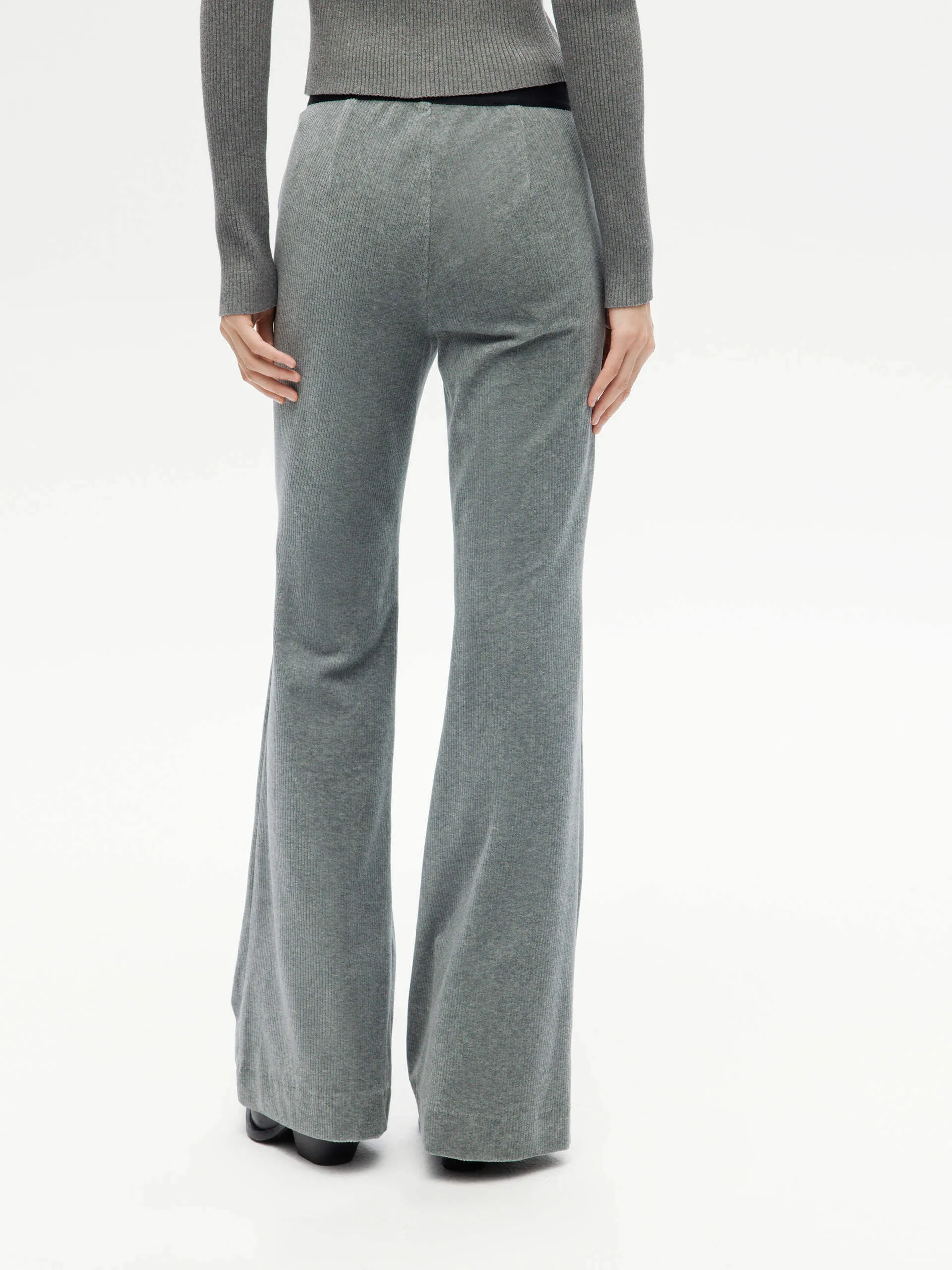 Elastic Waist Flared Pants