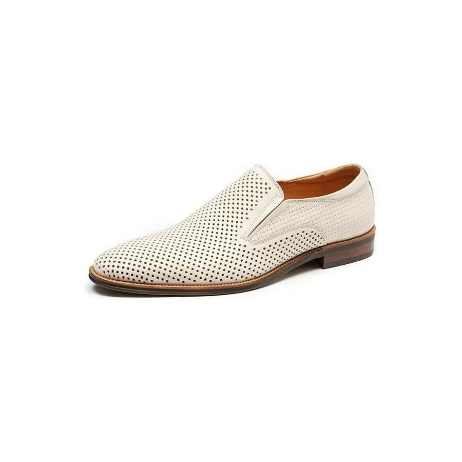 Elegant Leather Brogue Style Wedding Slip-Ons