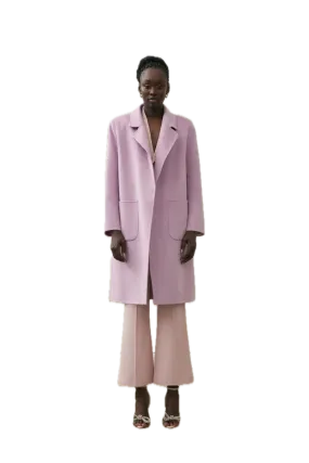 Elliatt Justine Wool-Blend Coat in Lilac - Open Front with Notch Collar