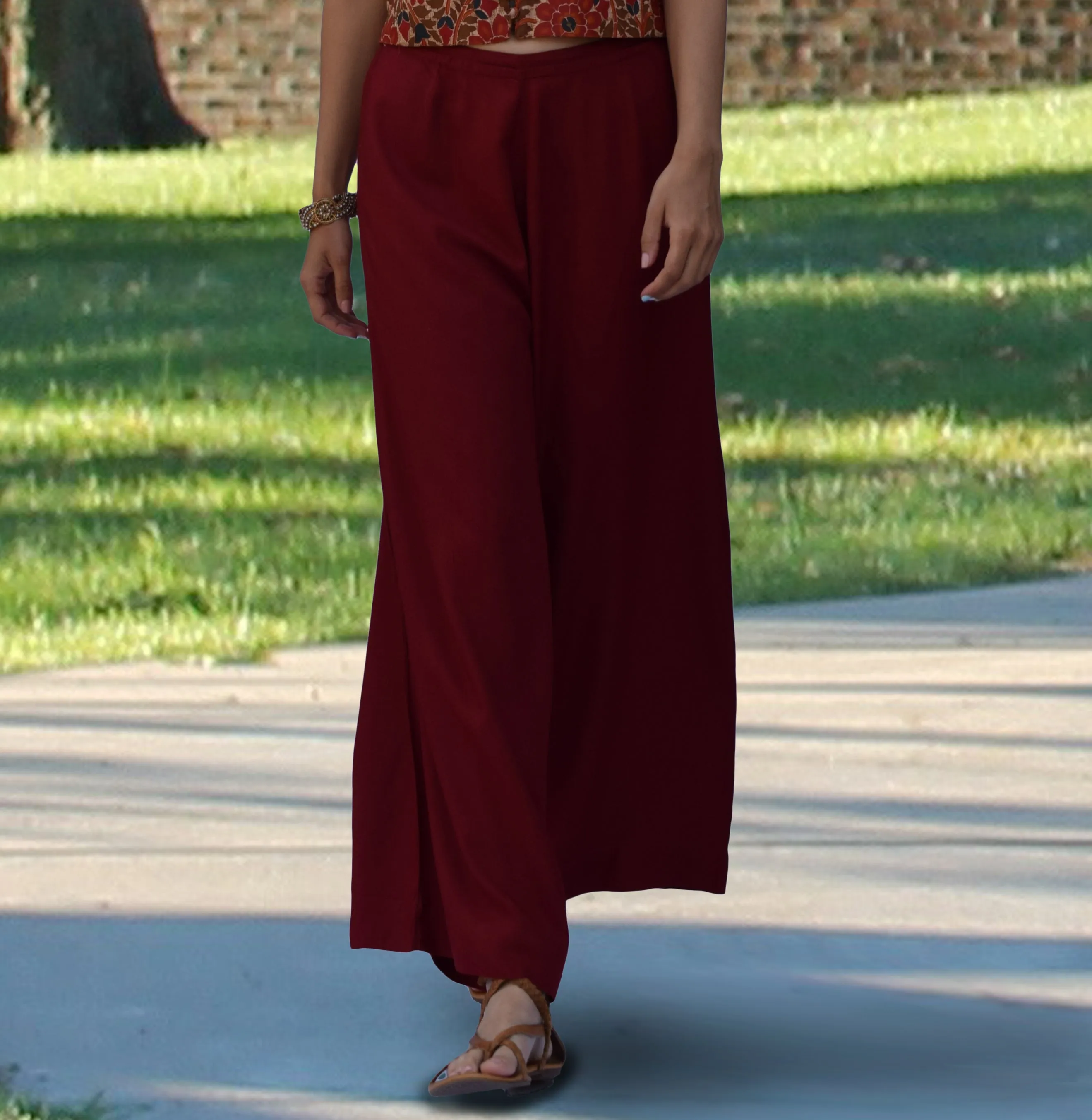 Elora Wide Legged Flared Rayon Summer Pants: Made to Order/Customizable