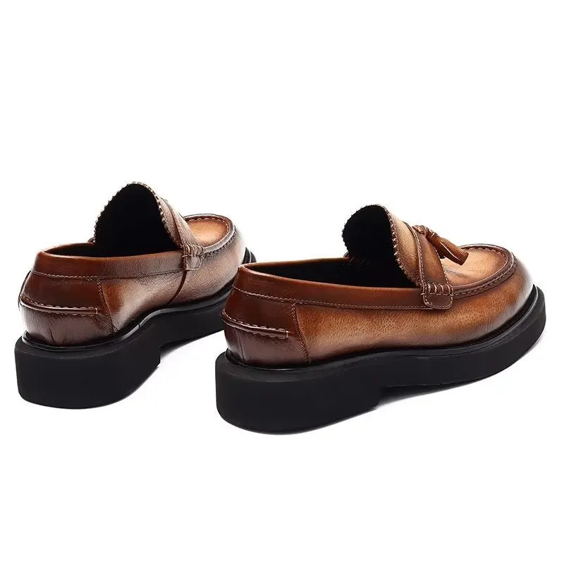 Embossed Elegance Slip-on Dress Shoes