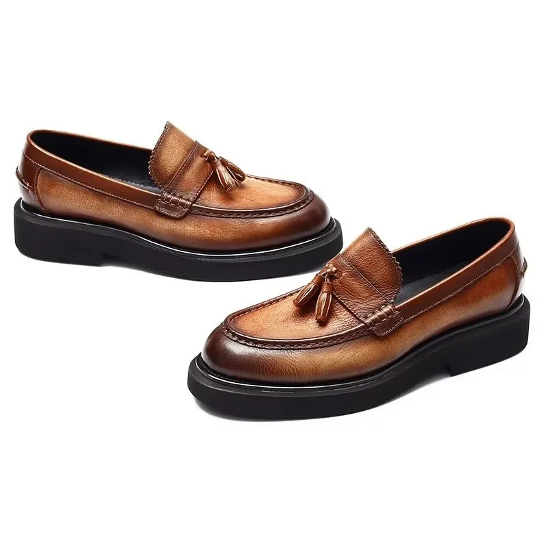 Embossed Elegance Slip-on Dress Shoes