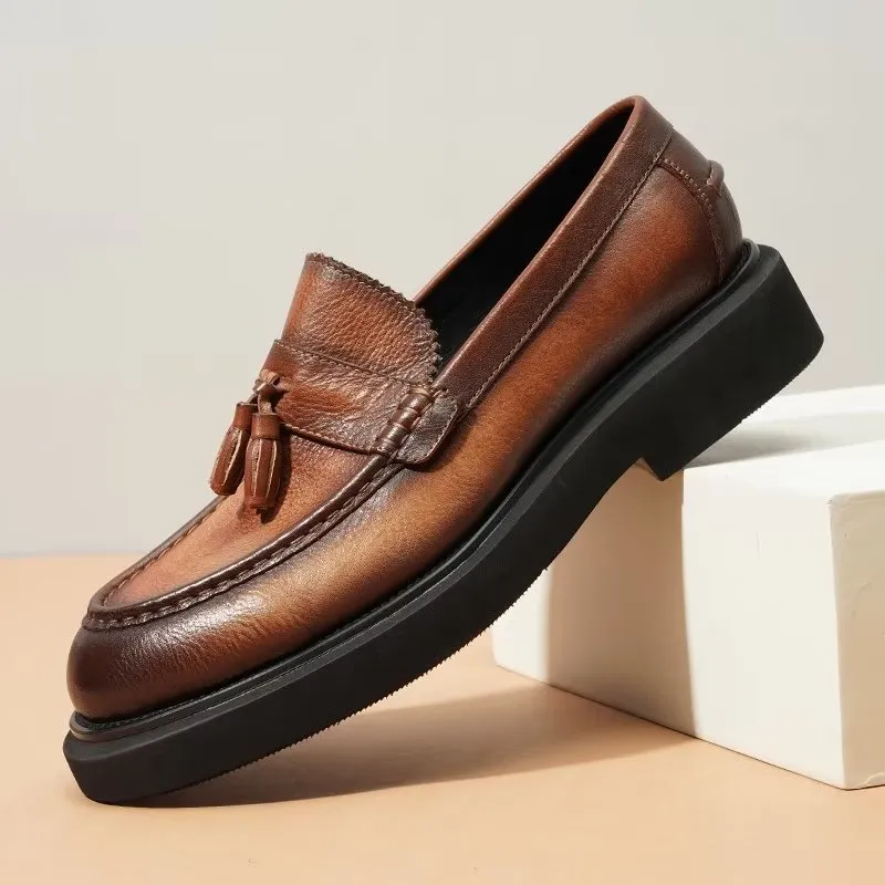 Embossed Elegance Slip-on Dress Shoes