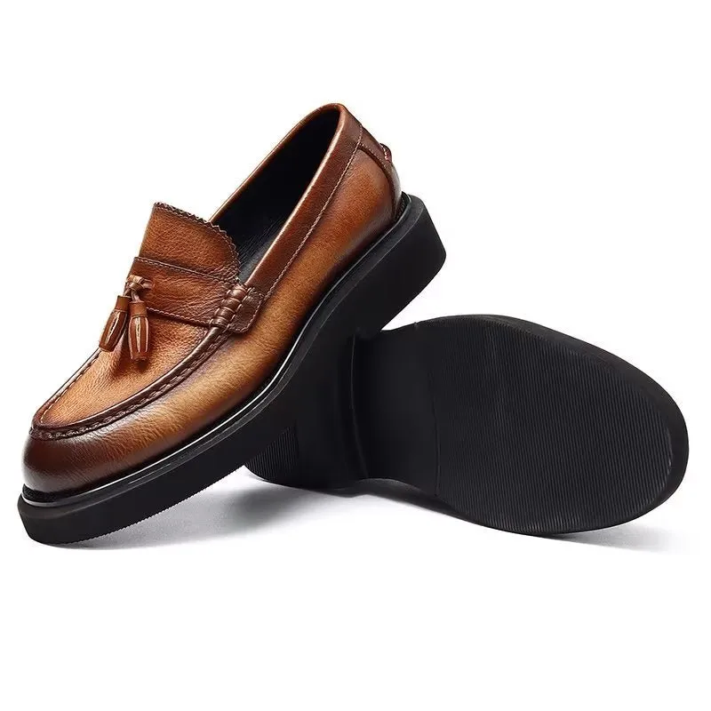 Embossed Elegance Slip-on Dress Shoes