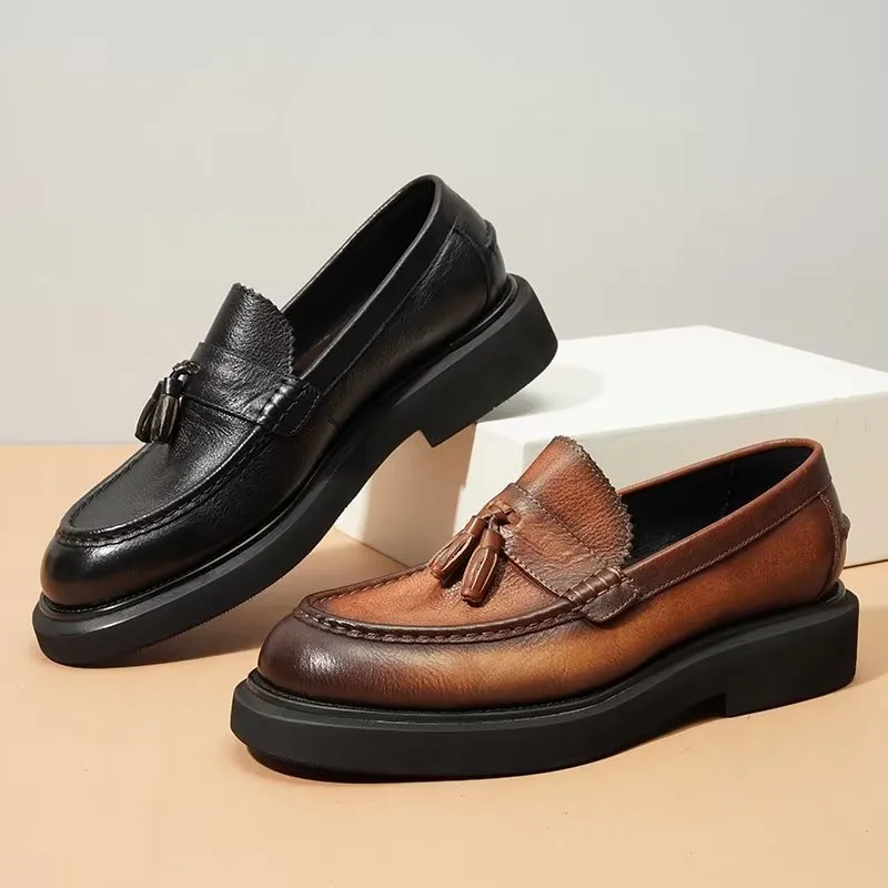 Embossed Elegance Slip-on Dress Shoes