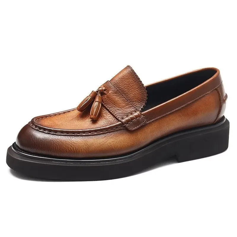 Embossed Elegance Slip-on Dress Shoes