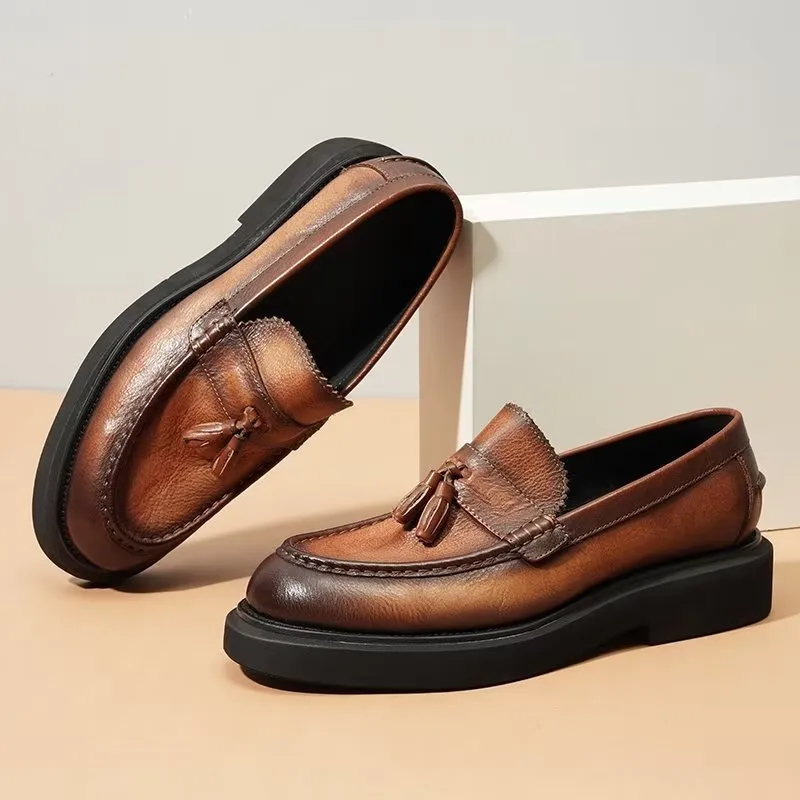 Embossed Elegance Slip-on Dress Shoes