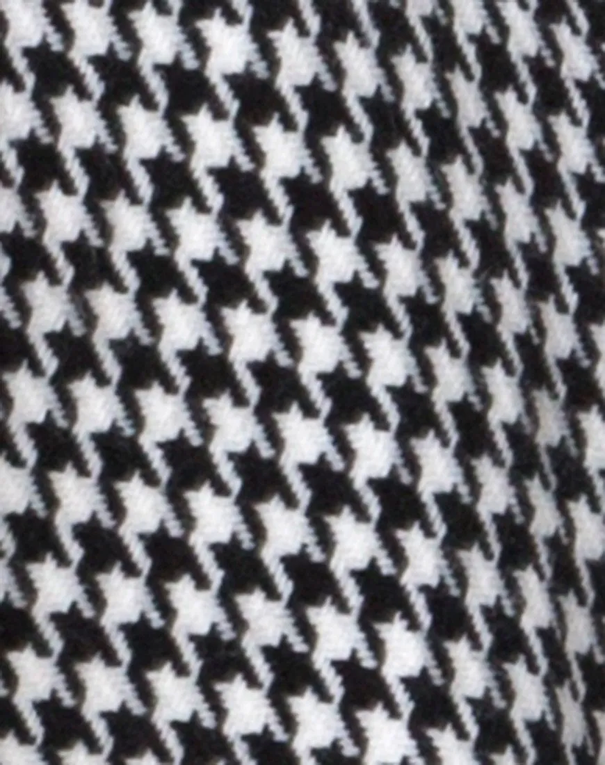 Ernest Coat in Houndstooth Check Black and White