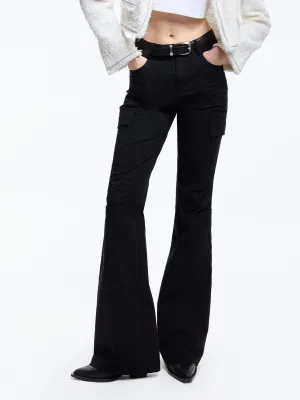 Flap Pocket Flared Pants