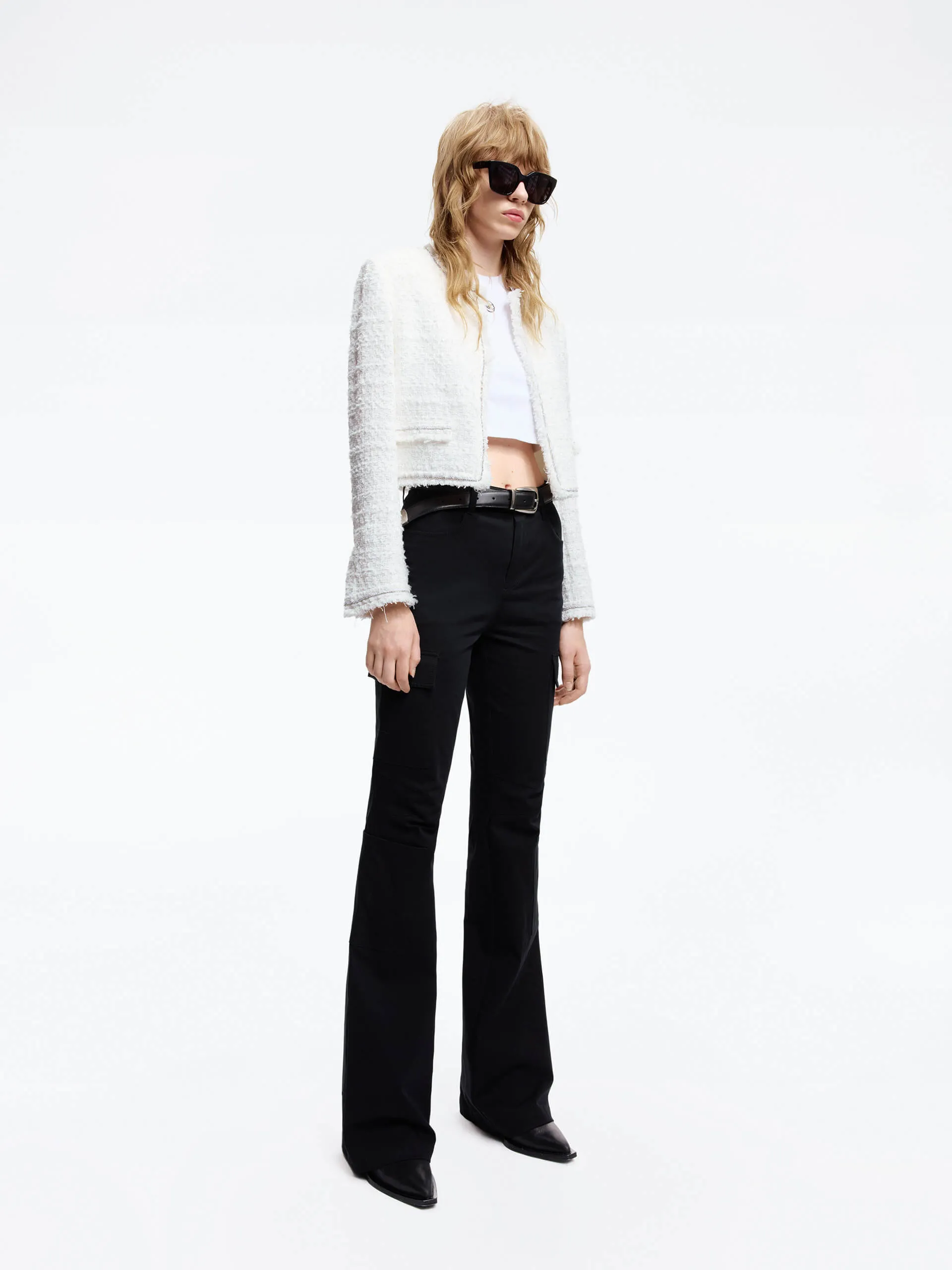 Flap Pocket Flared Pants