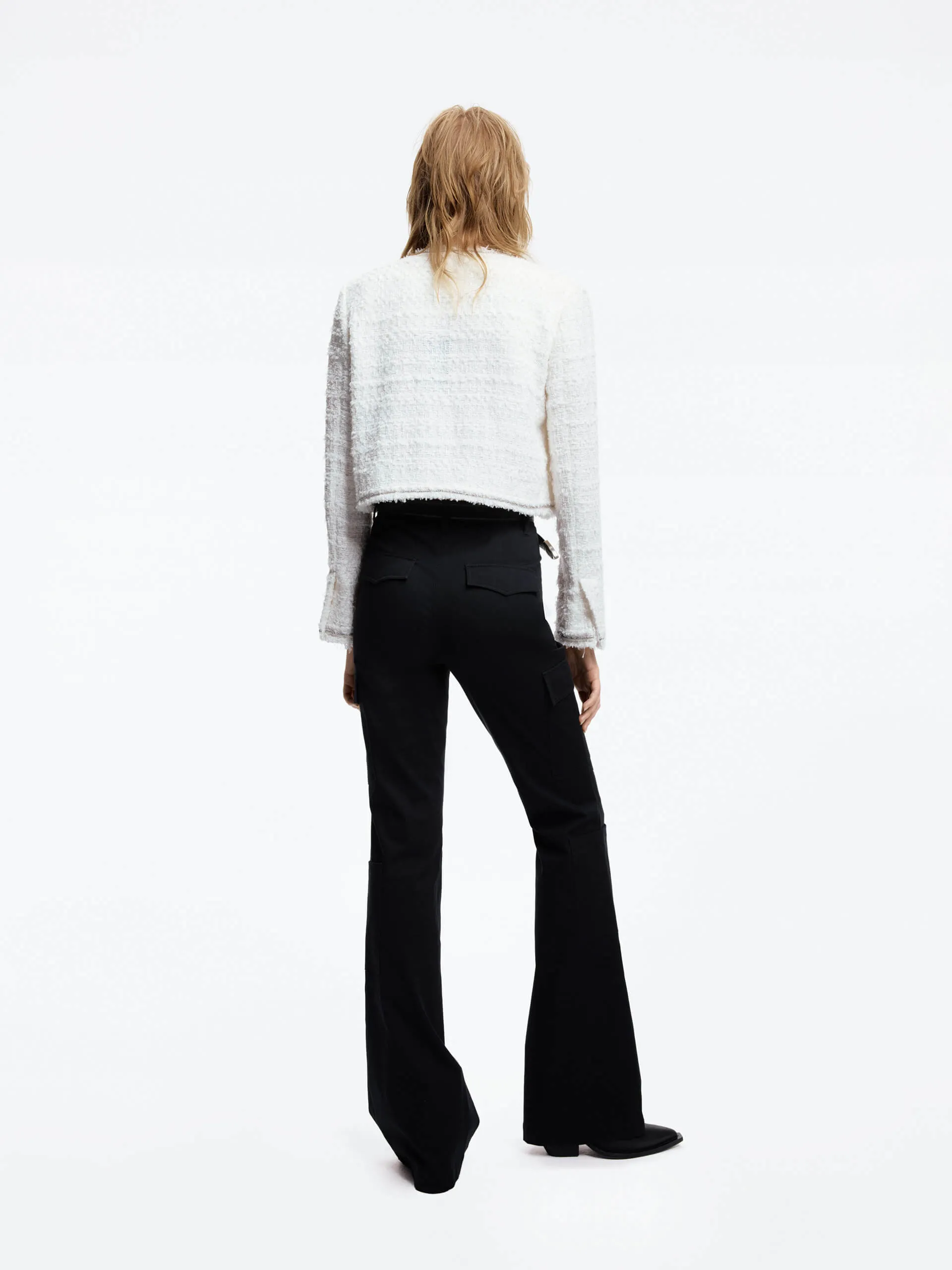 Flap Pocket Flared Pants