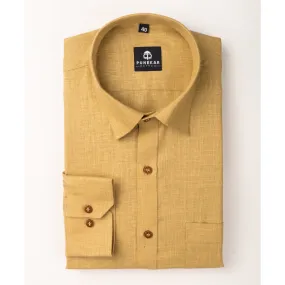 Font Color Blended Linen Shirt For Men's