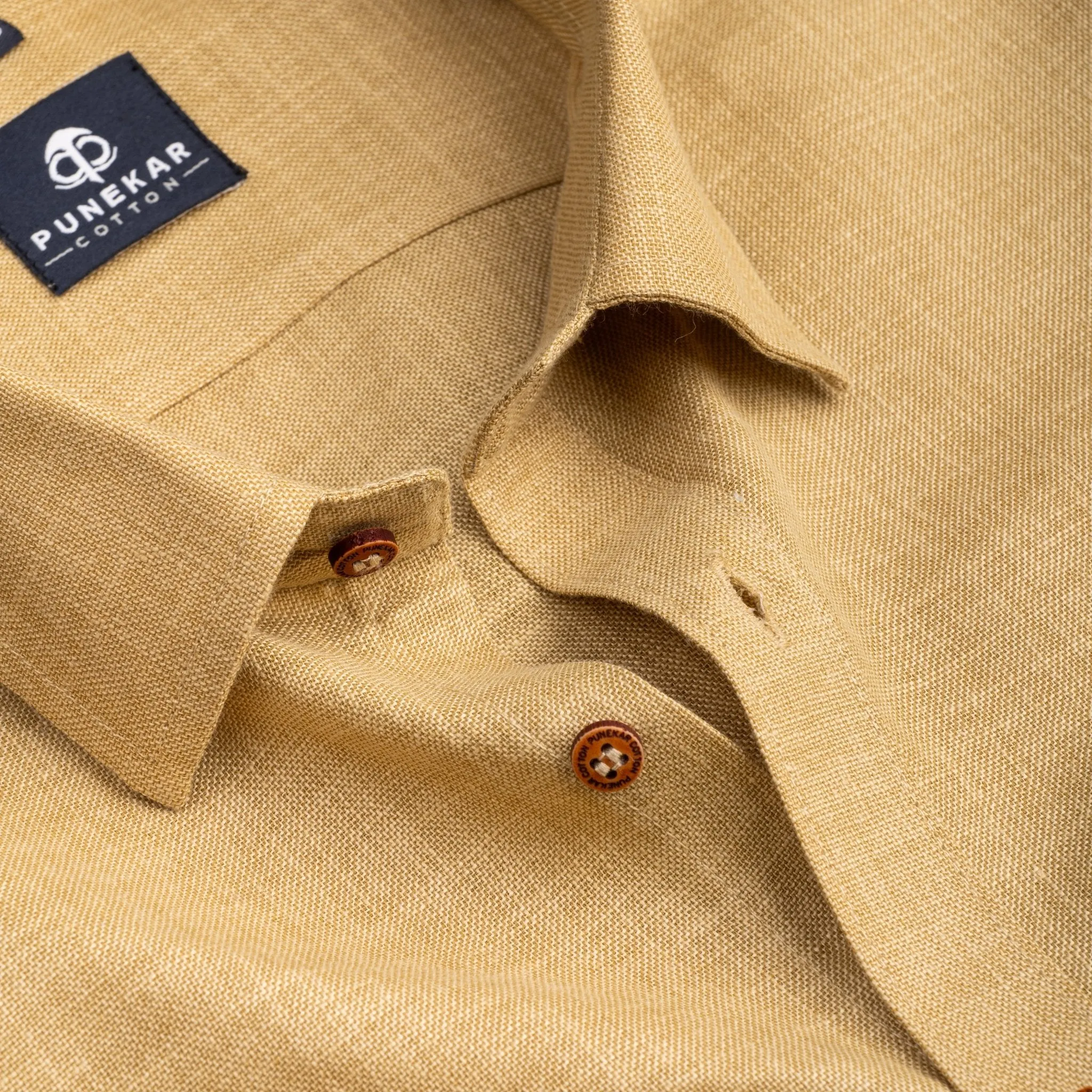 Font Color Blended Linen Shirt For Men's