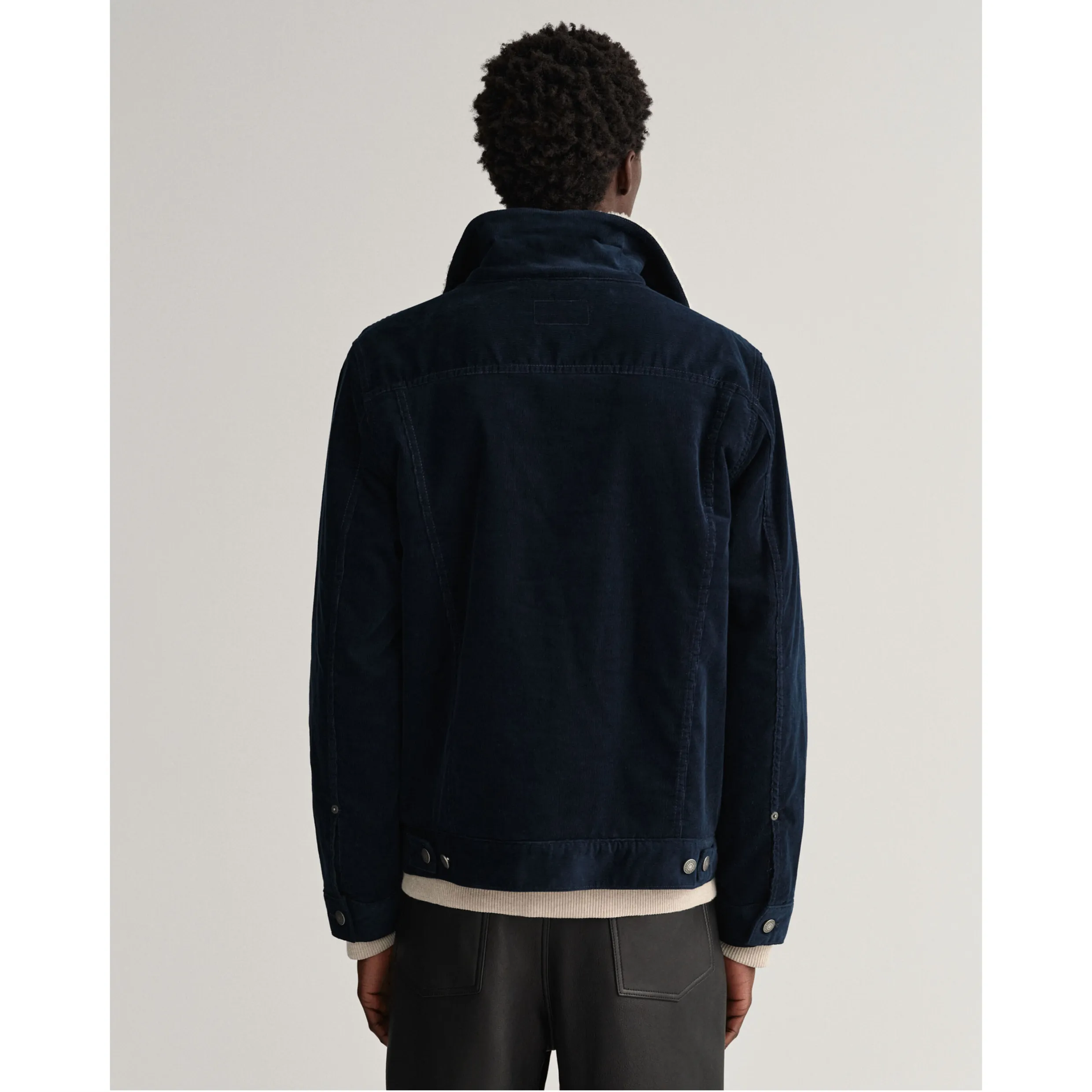 GANT Corduroy Sherpa Lined Trucker Jacket Evening Blue