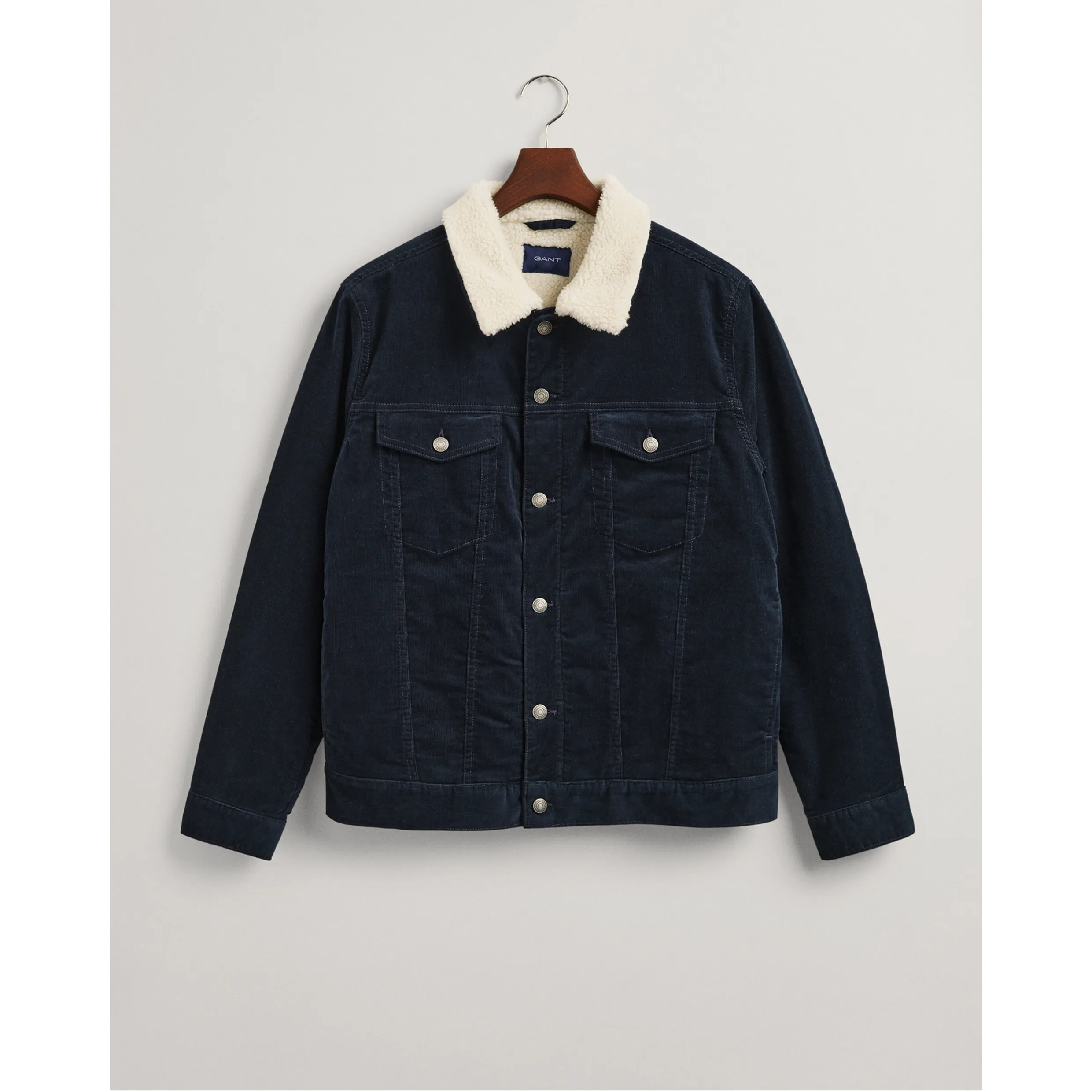 GANT Corduroy Sherpa Lined Trucker Jacket Evening Blue