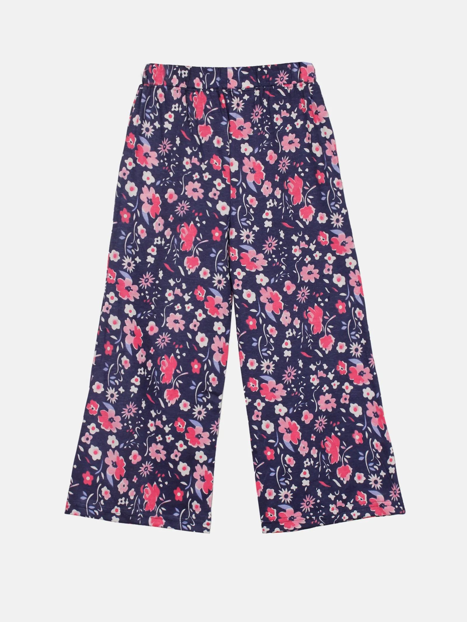 Girls Cotton Floral Printed Flared Pajama